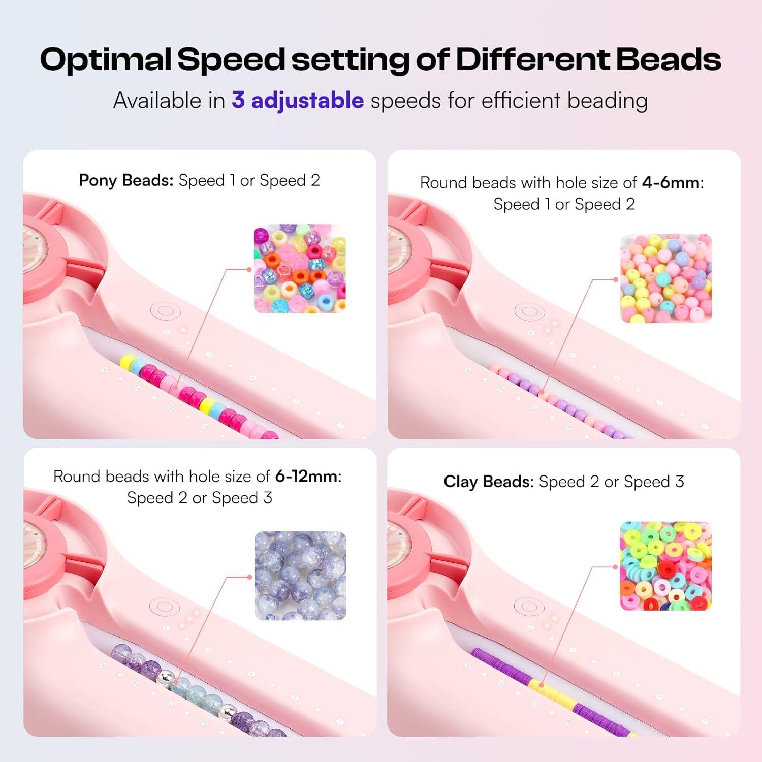 Spinner Eléctrico de Perlas Caydo Rosa con Tablero y Agujas