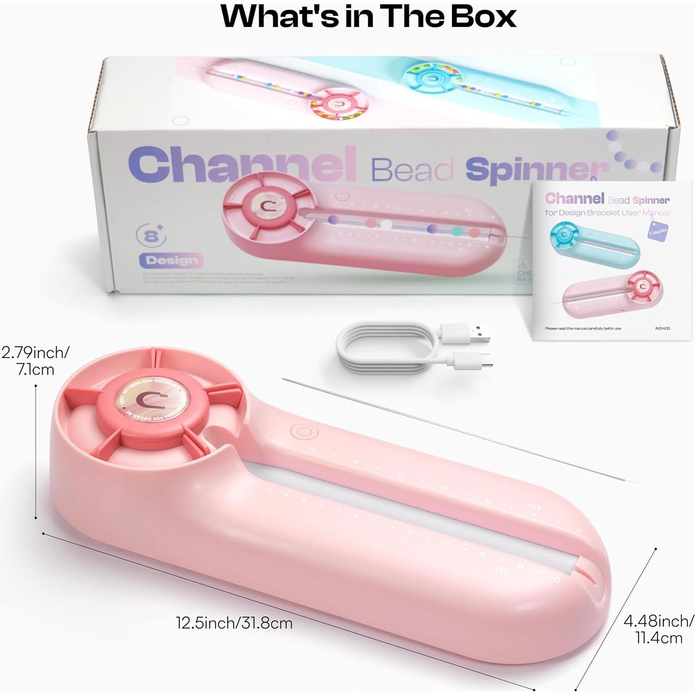 Spinner Eléctrico de Perlas Caydo Rosa con Tablero y Agujas