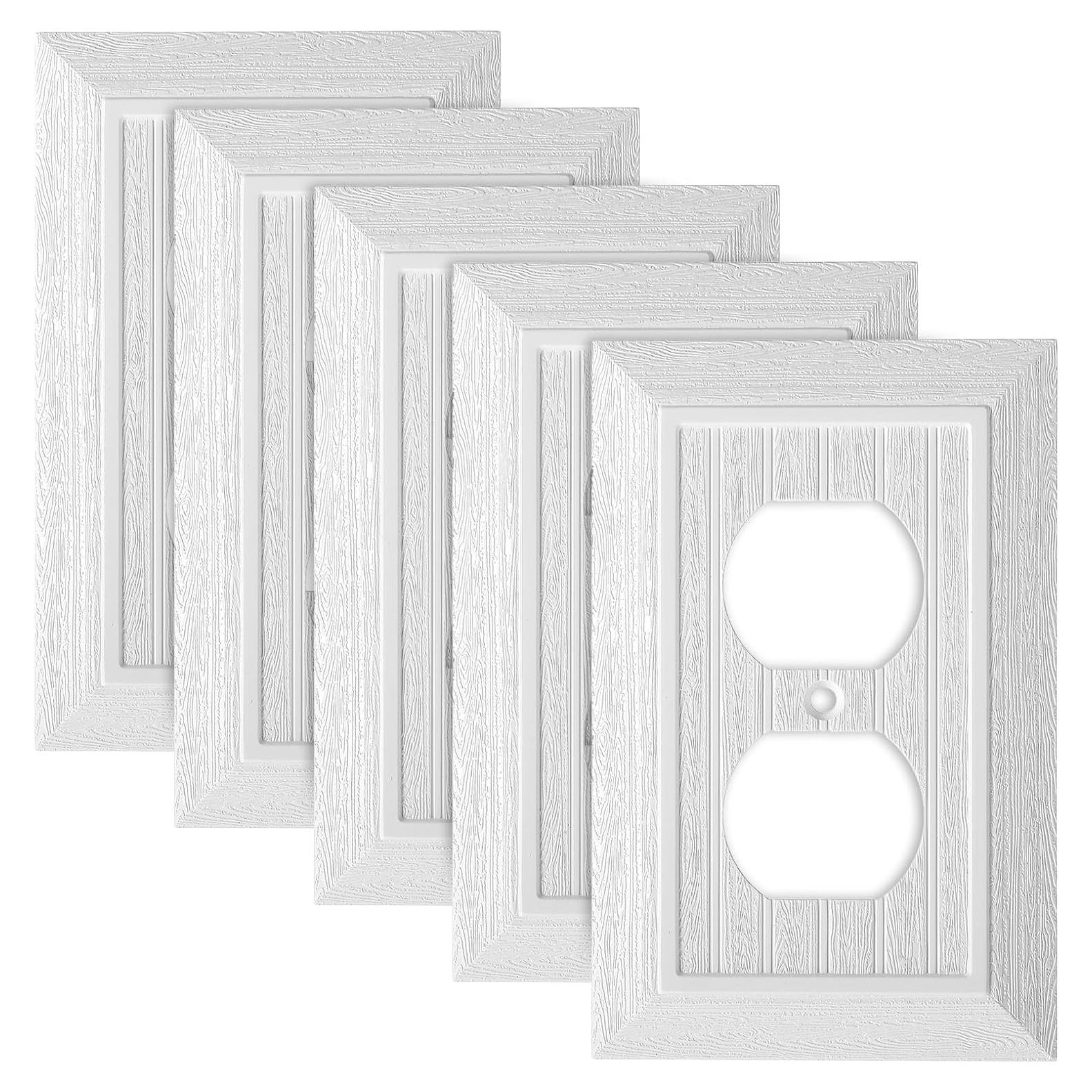 5 Placas de Pared Eléctricas Dúplex DIVINA VITAE Blancas 12.4x8cm