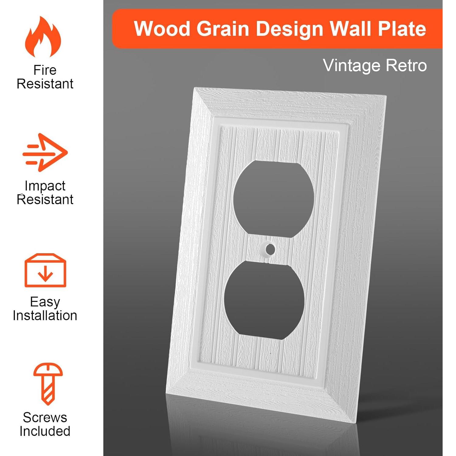 5 Placas de Pared Eléctricas Dúplex DIVINA VITAE Blancas 12.4x8cm