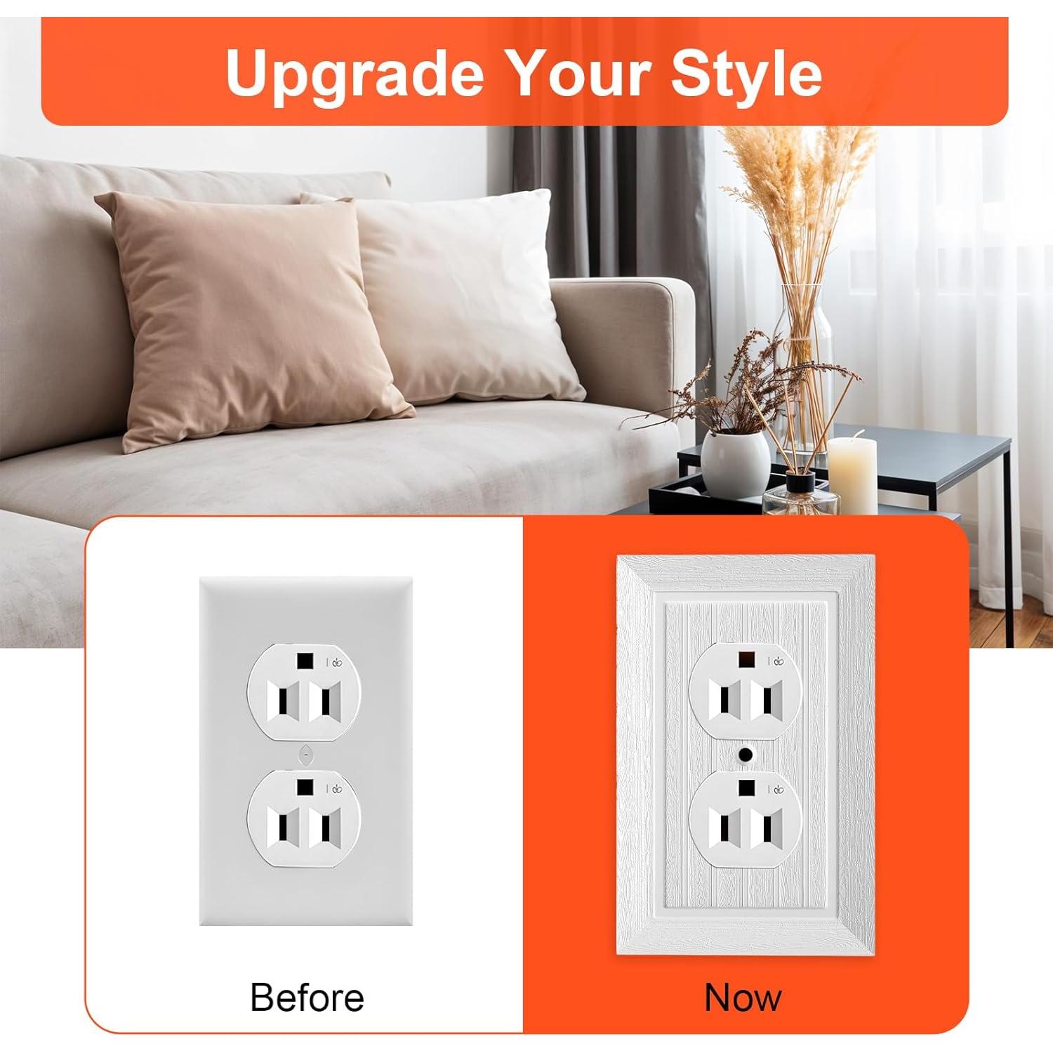 5 Placas de Pared Eléctricas Dúplex DIVINA VITAE Blancas 12.4x8cm