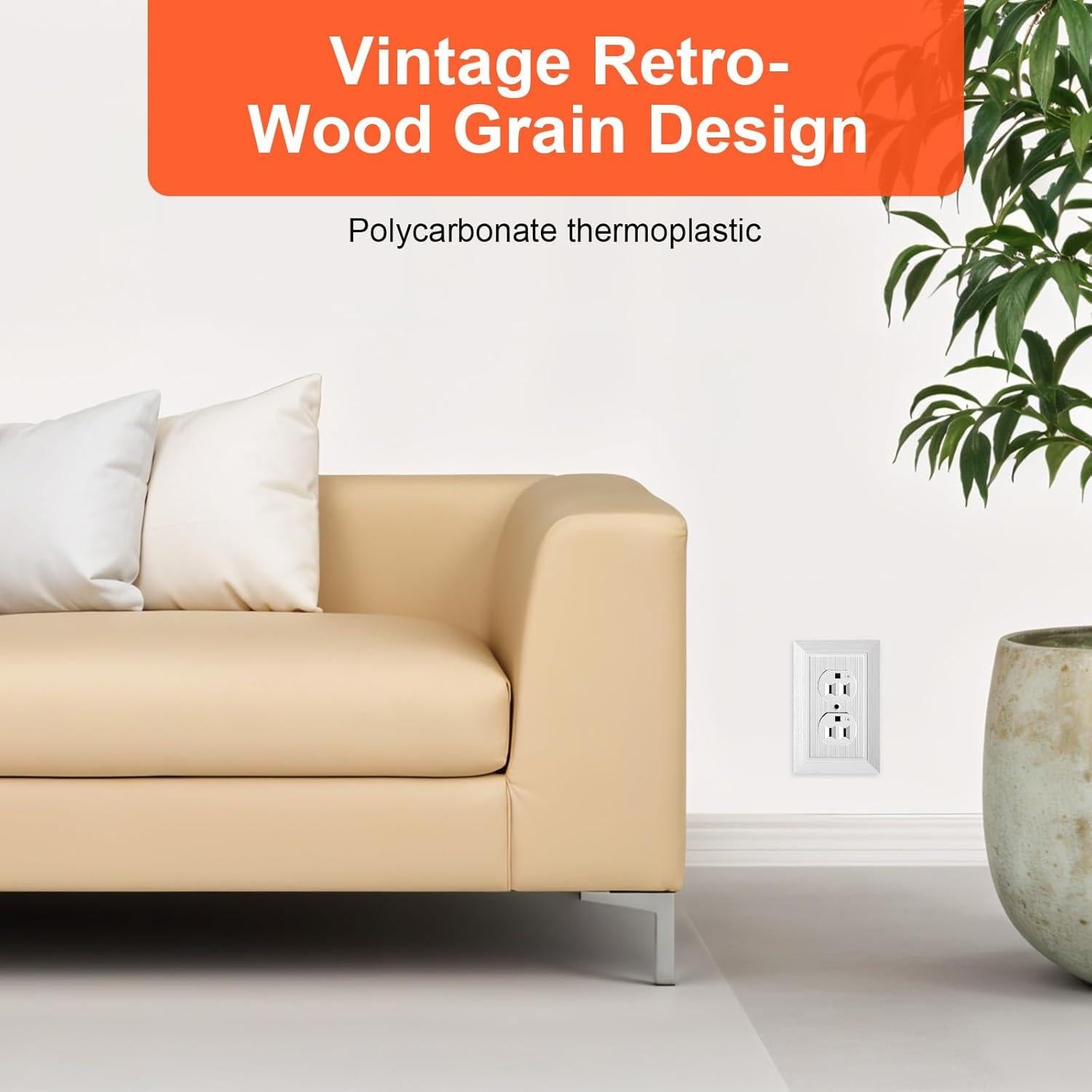 5 Placas de Pared Eléctricas Dúplex DIVINA VITAE Blancas 12.4x8cm