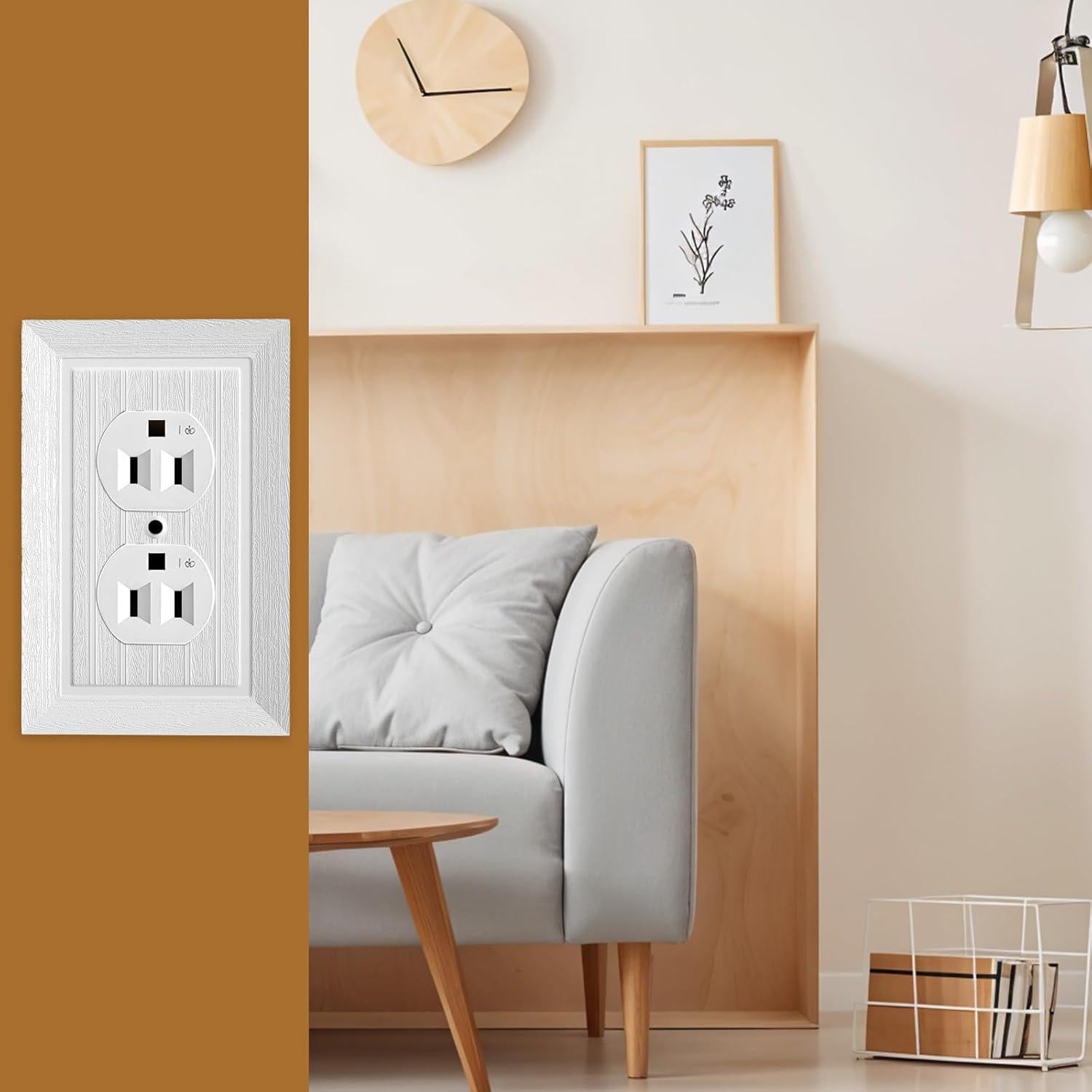 5 Placas de Pared Eléctricas Dúplex DIVINA VITAE Blancas 12.4x8cm