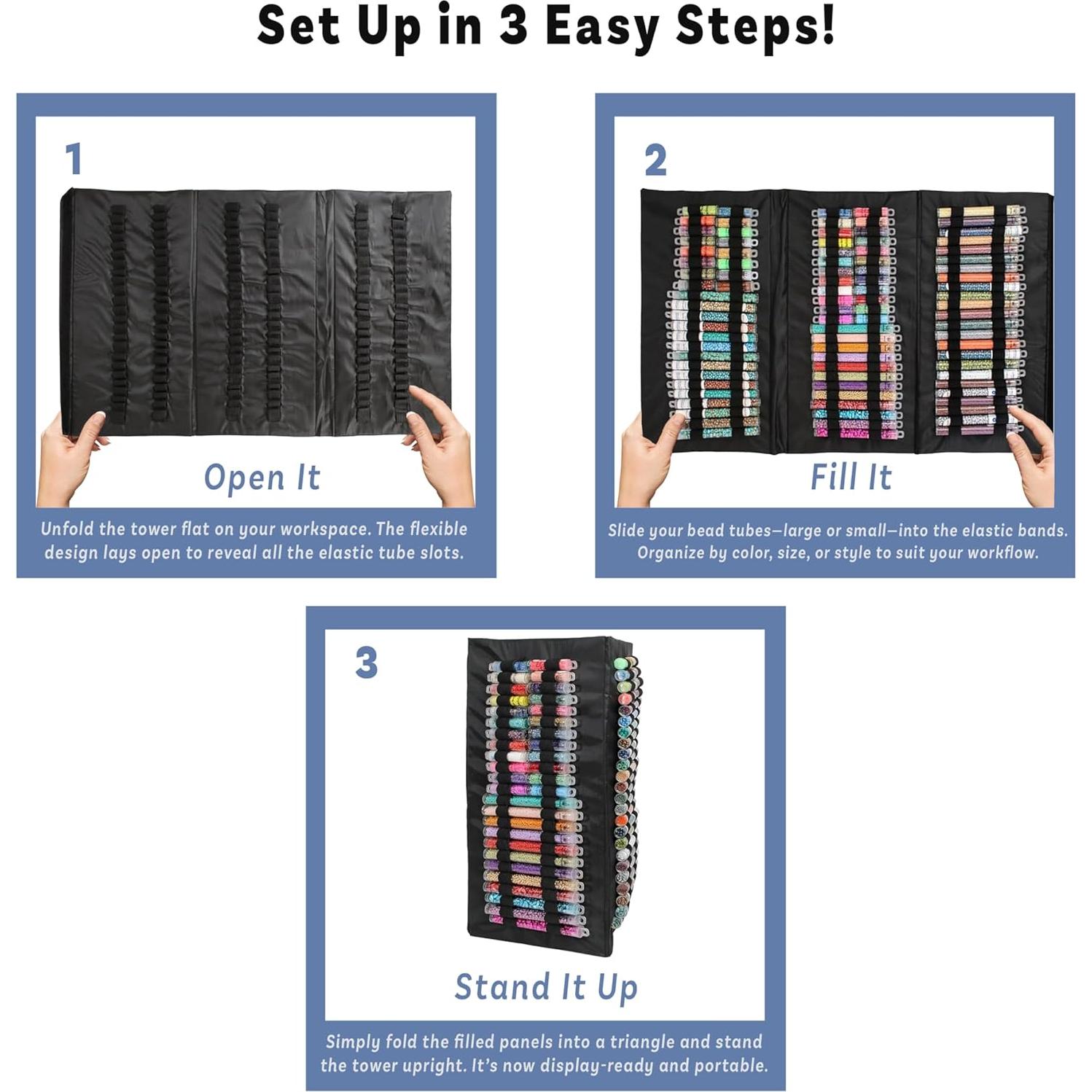 Torre de Tubos de Perlas The Beadsmith 20.32x40.64cm Plegable