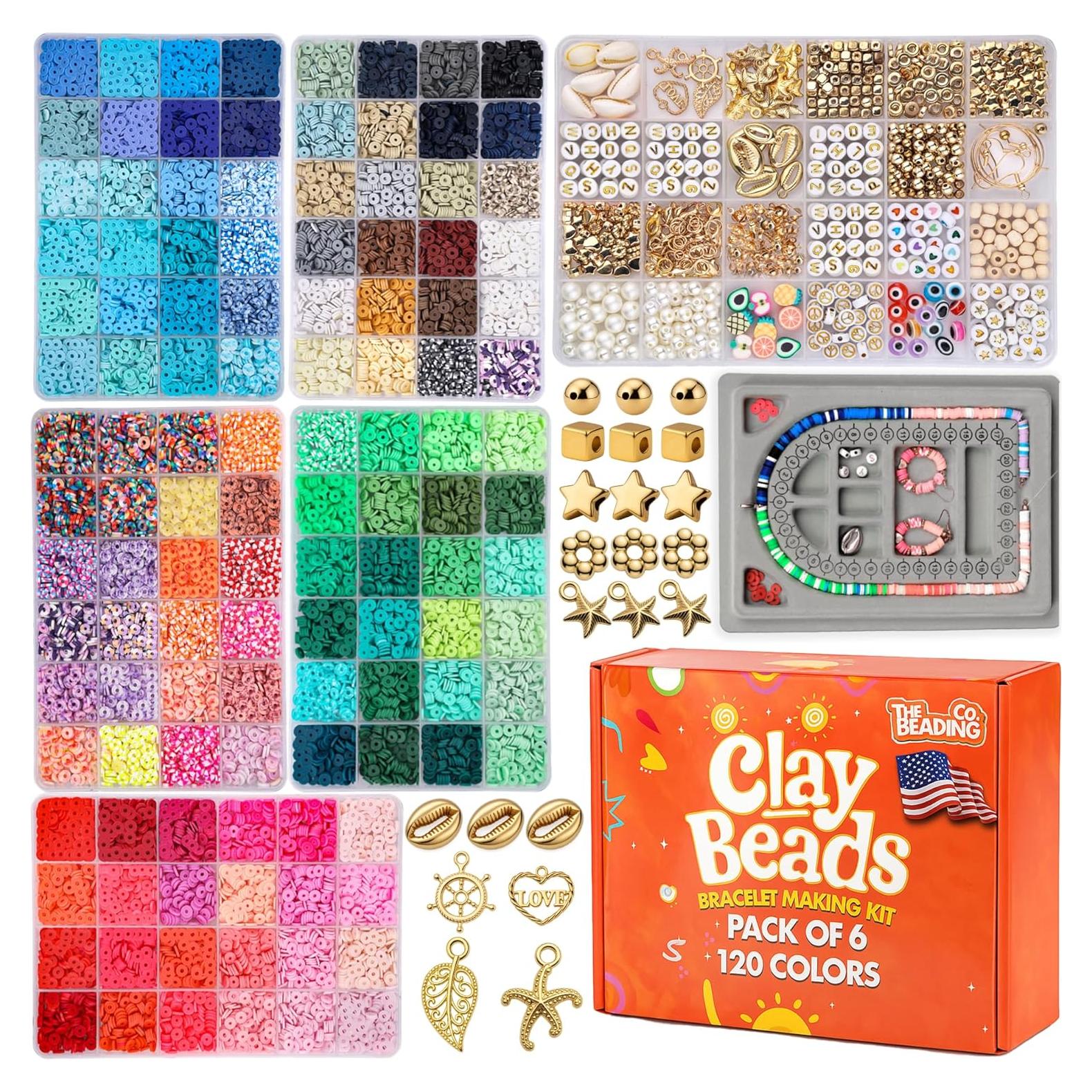 Kit de Pulseras de Arcilla The Beading Co 120 Colores 1.1kg