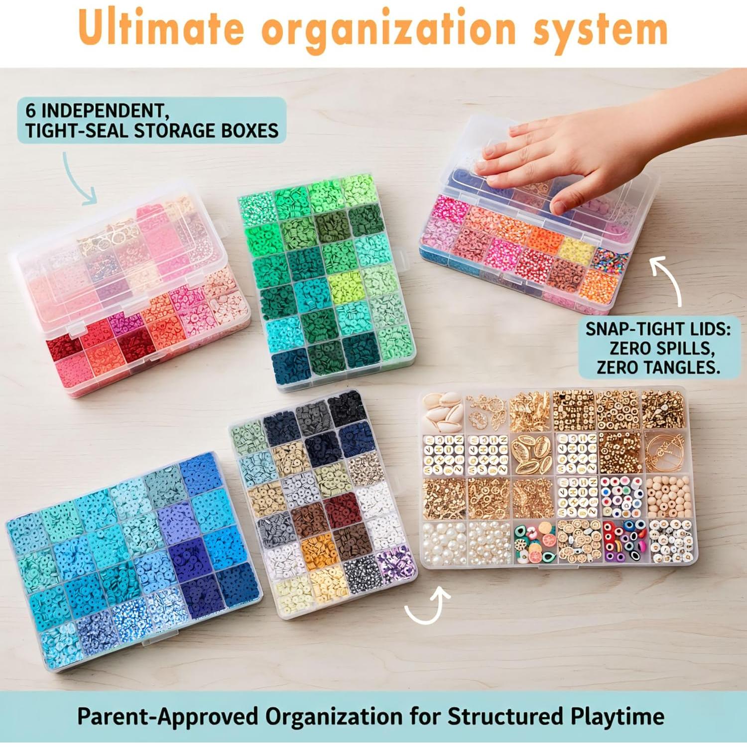 Kit de Pulseras de Arcilla The Beading Co 120 Colores 1.1kg