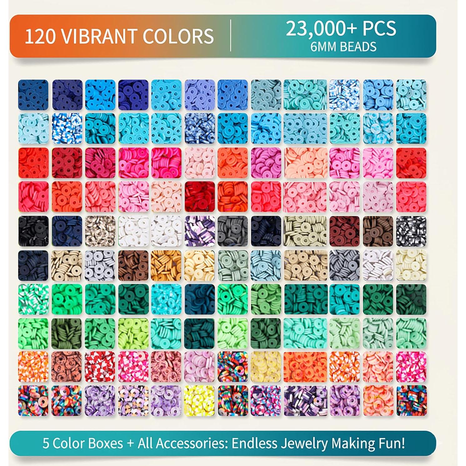 Kit de Pulseras de Arcilla The Beading Co 120 Colores 1.1kg