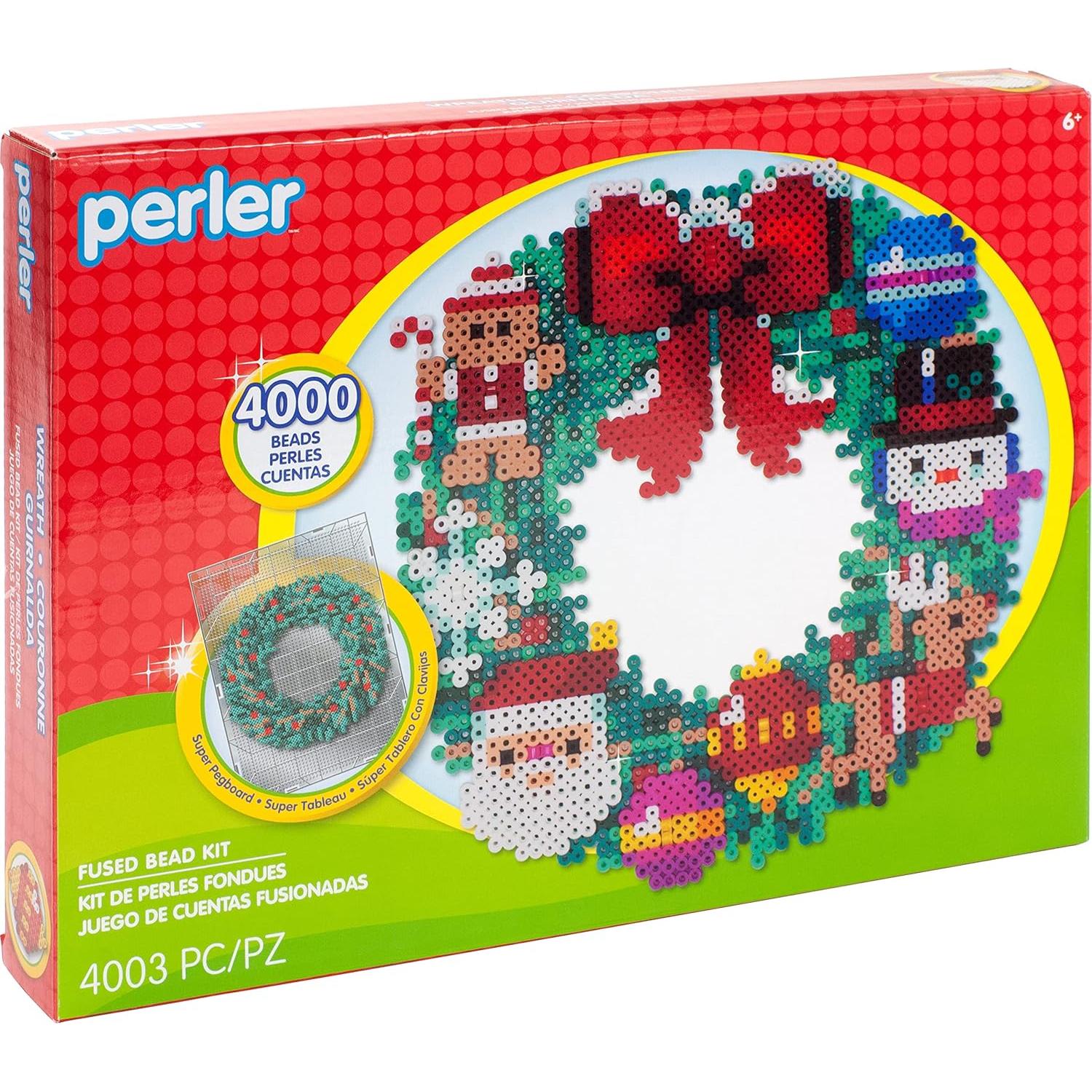 Kit de Manualidades Perler Corona Navideña 3D 4000 Piezas