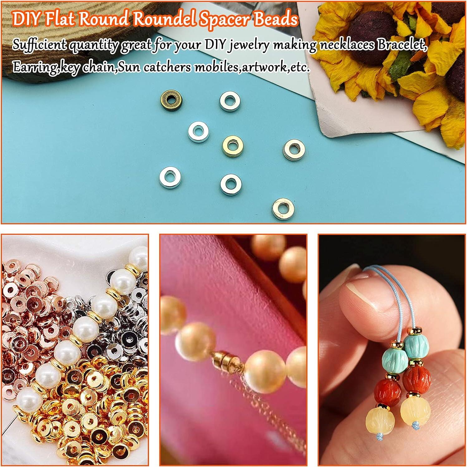 1000 Piezas Espaciadores Redondos Planos Oubaka para Joyería DIY