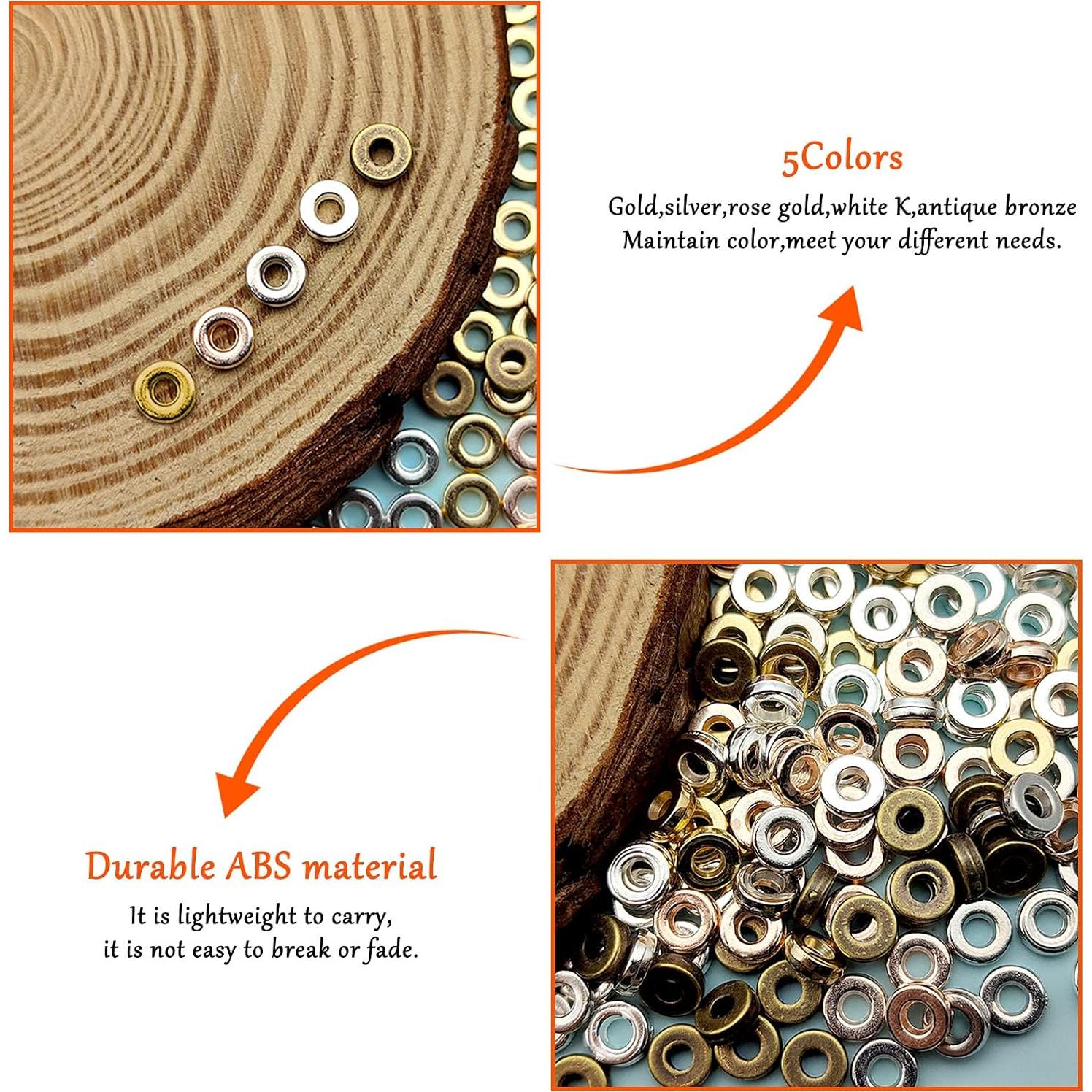 1000 Piezas Espaciadores Redondos Planos Oubaka para Joyería DIY