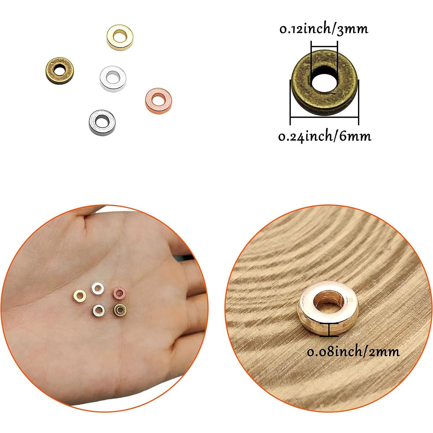 1000 Piezas Espaciadores Redondos Planos Oubaka para Joyería DIY