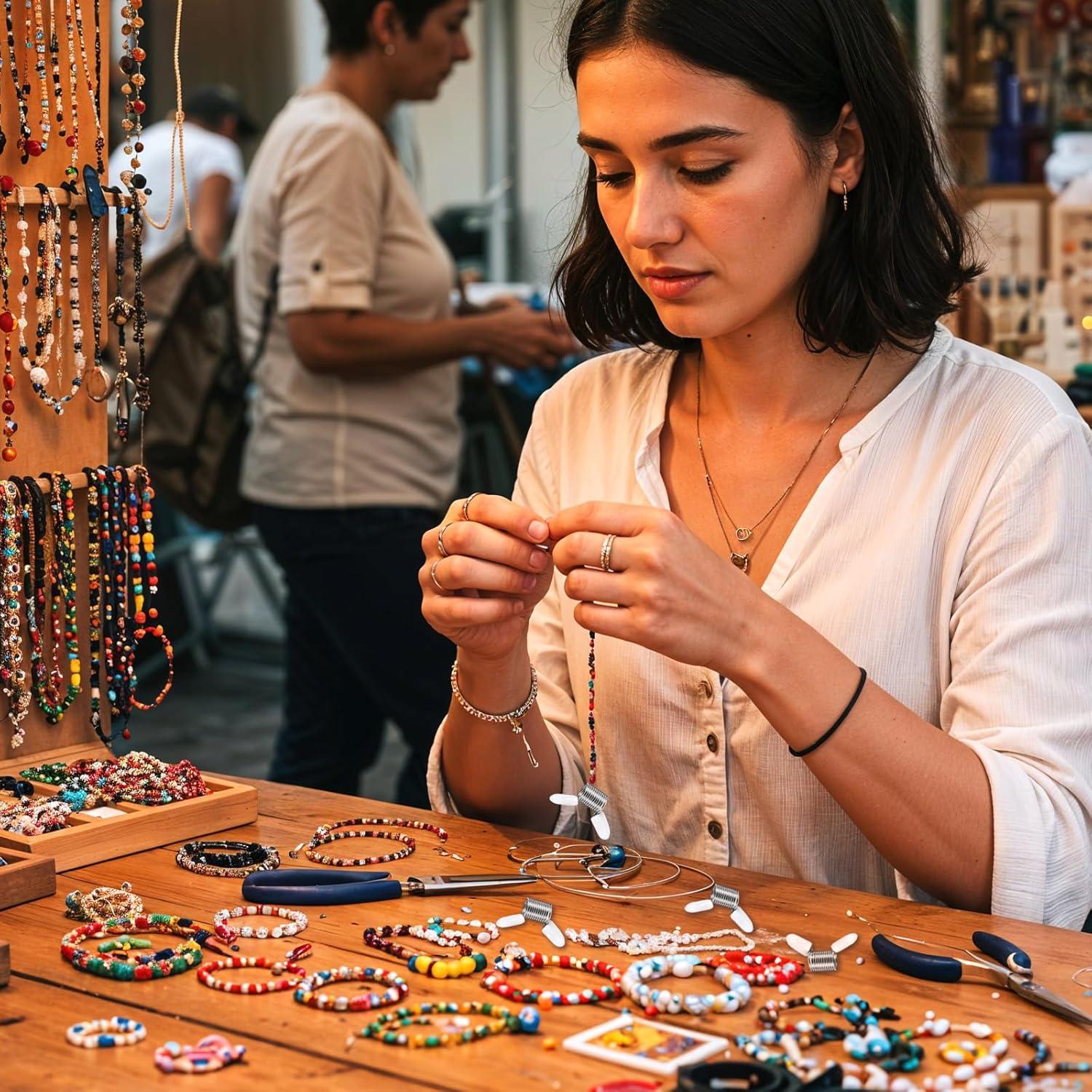 10 Abrazaderas para Perlas IANFAN con Mangos Blancos DIY