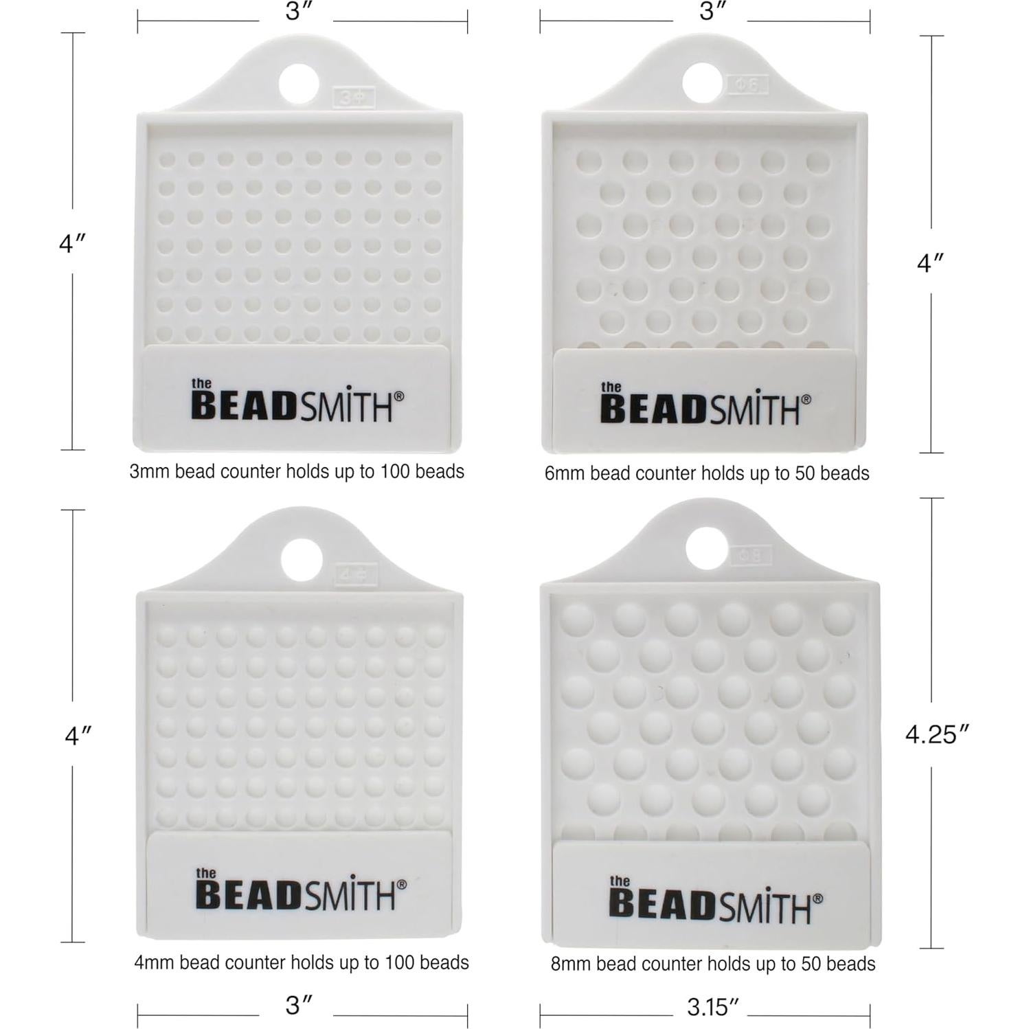 Juego de Contadores de Perlas The Beadsmith - 4 Bandejas 3-8mm