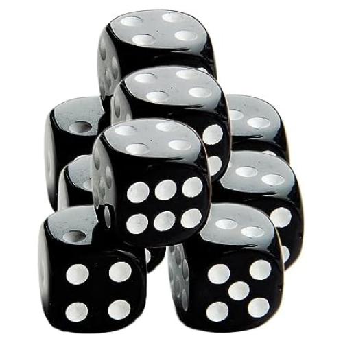 100 Piezas Dados Cubo Plástico Sin Agujero 14mm Negro