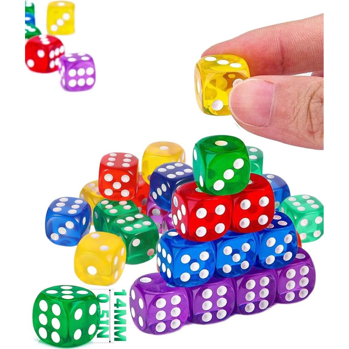 100 Piezas Dados Cubo Plástico Sin Agujero 14mm Negro