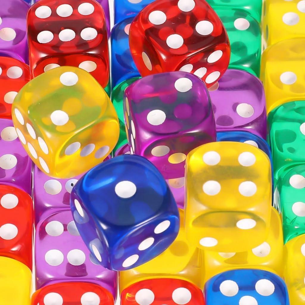 100 Piezas Dados Cubo Plástico Sin Agujero 14mm Negro