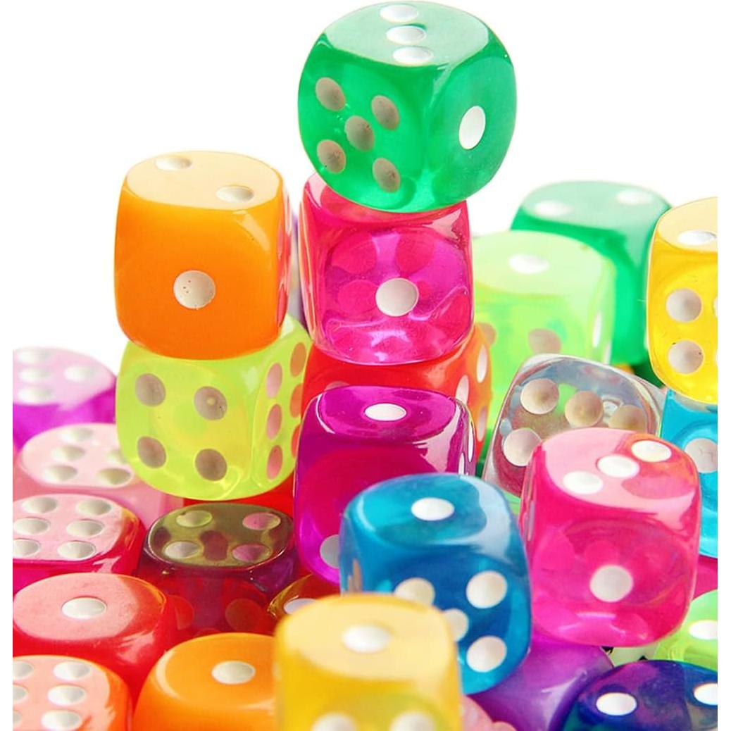 100 Piezas Dados Cubo Plástico Sin Agujero 14mm Negro