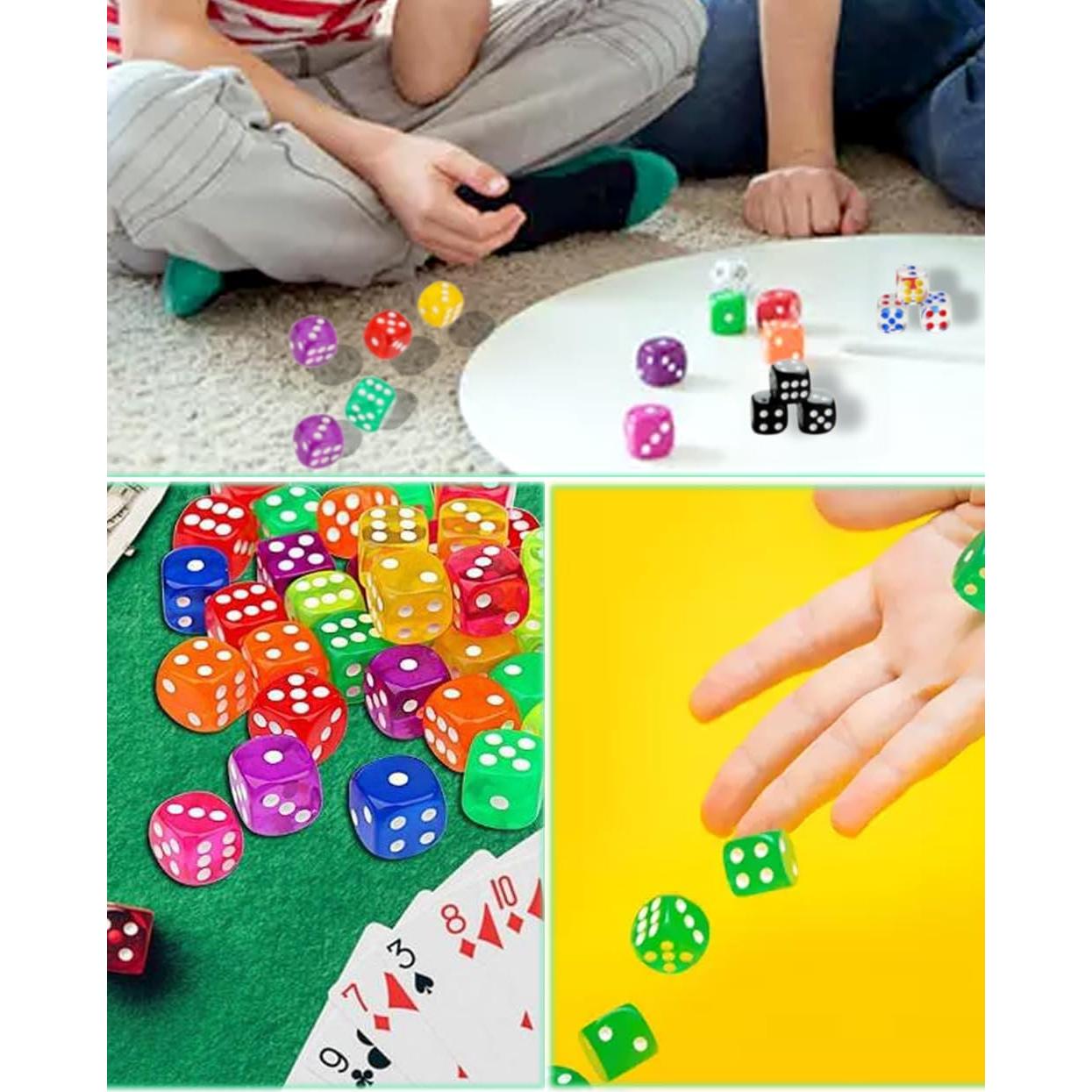 100 Piezas Dados Cubo Plástico Sin Agujero 14mm Negro