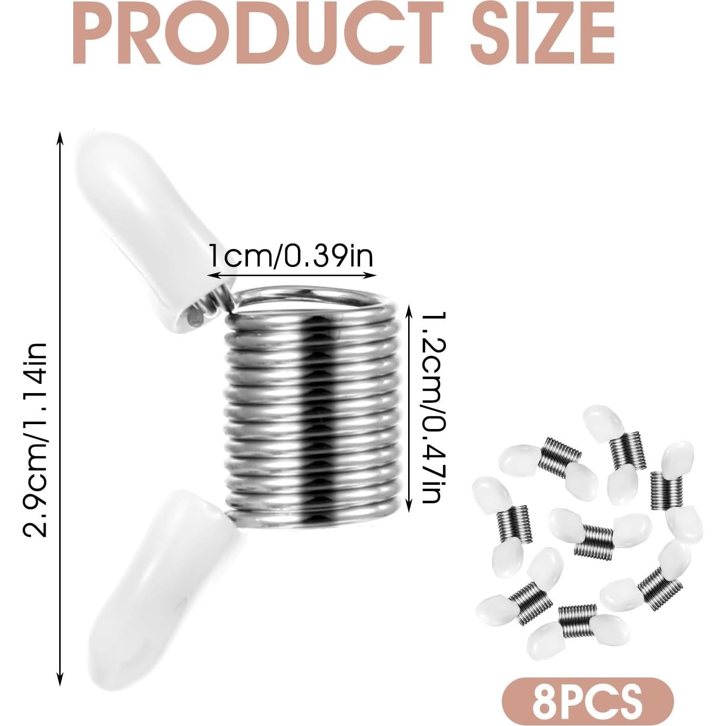 8 Piezas Tope de Perlas Tyqour para Joyería - Abrazaderas Blancas