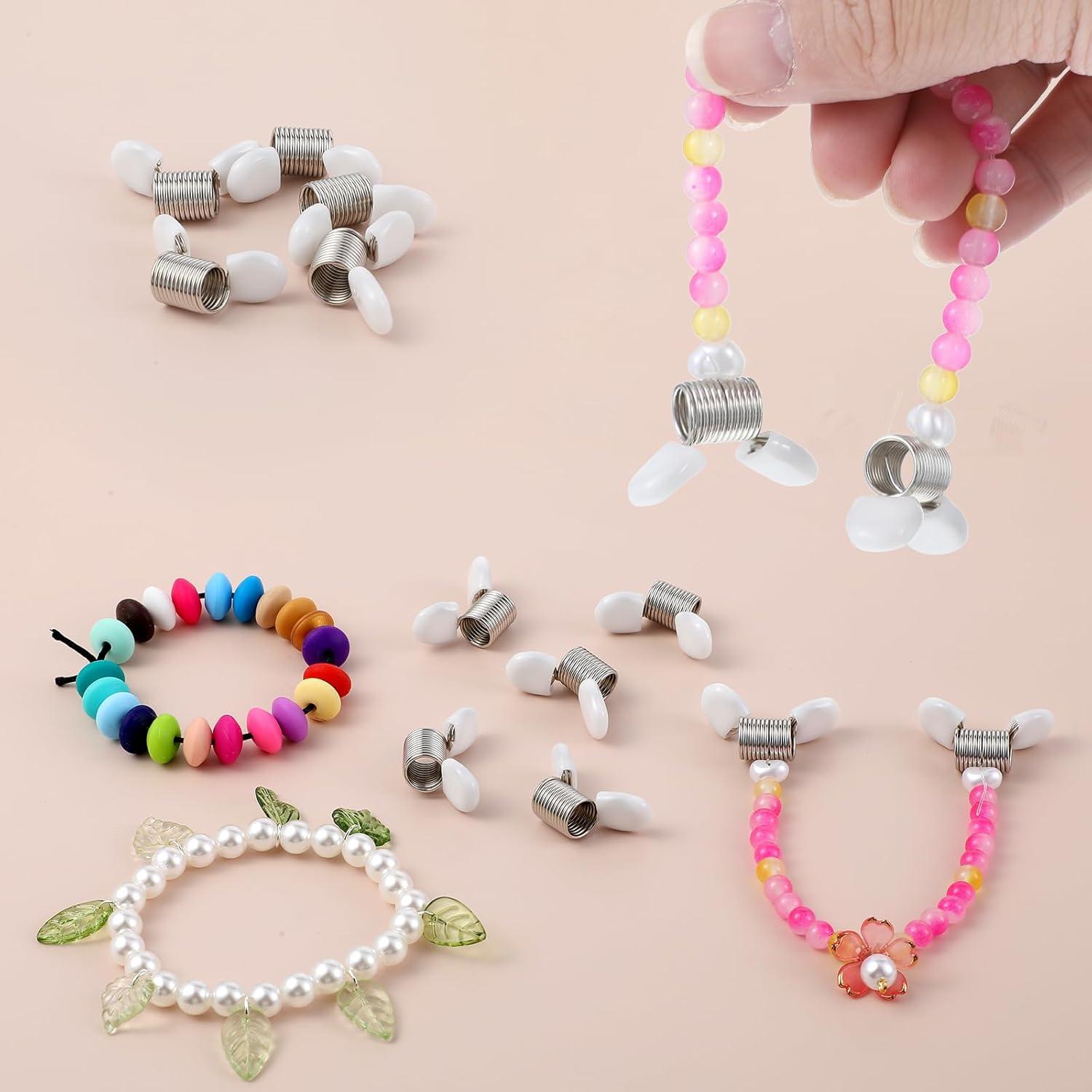 8 Piezas Tope de Perlas Tyqour para Joyería - Abrazaderas Blancas