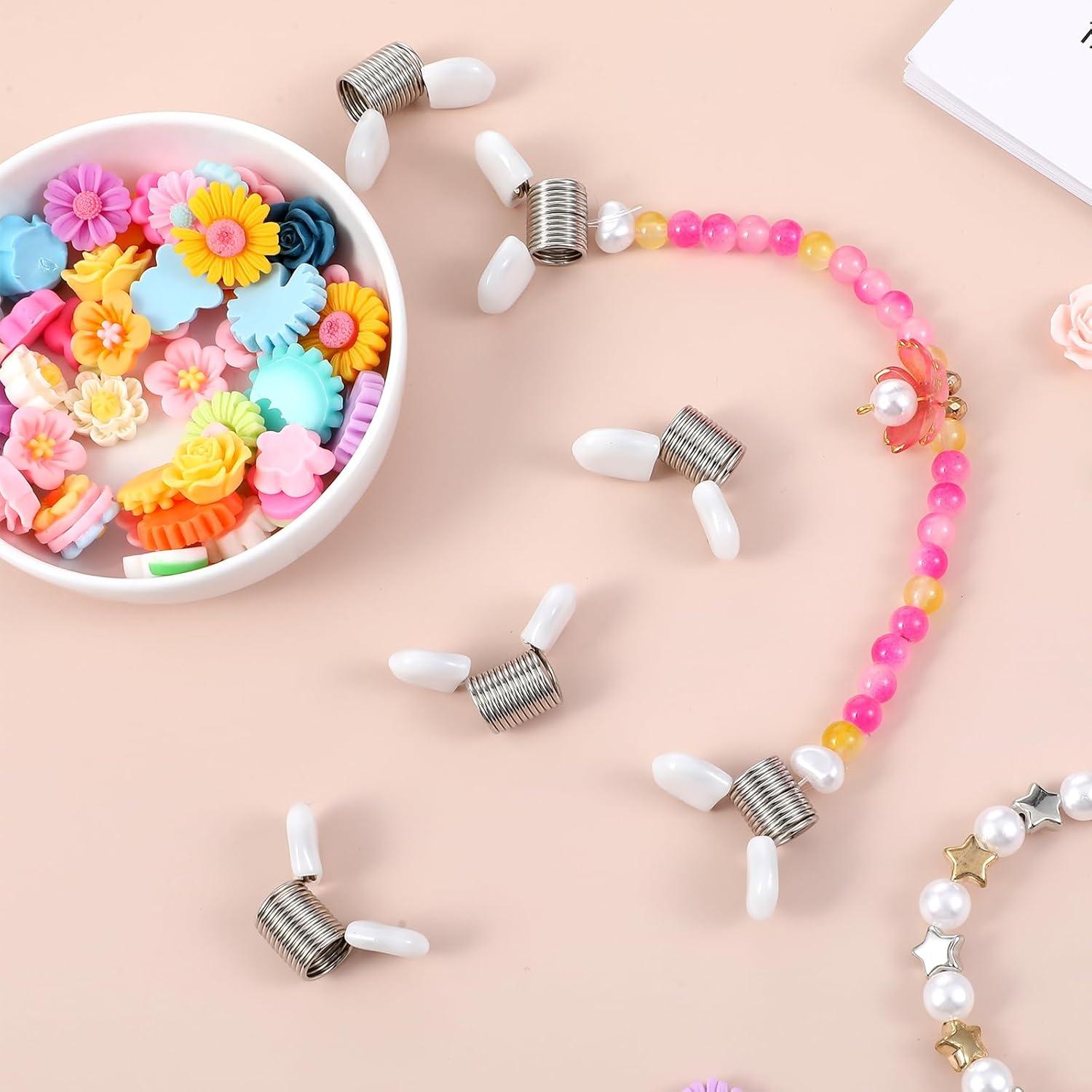 8 Piezas Tope de Perlas Tyqour para Joyería - Abrazaderas Blancas