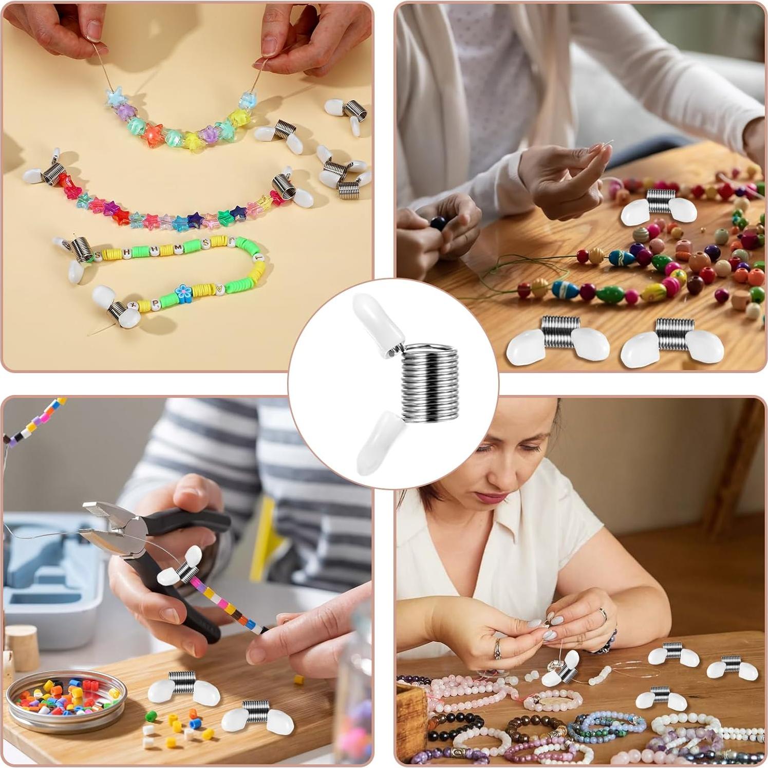 8 Piezas Tope de Perlas Tyqour para Joyería - Abrazaderas Blancas