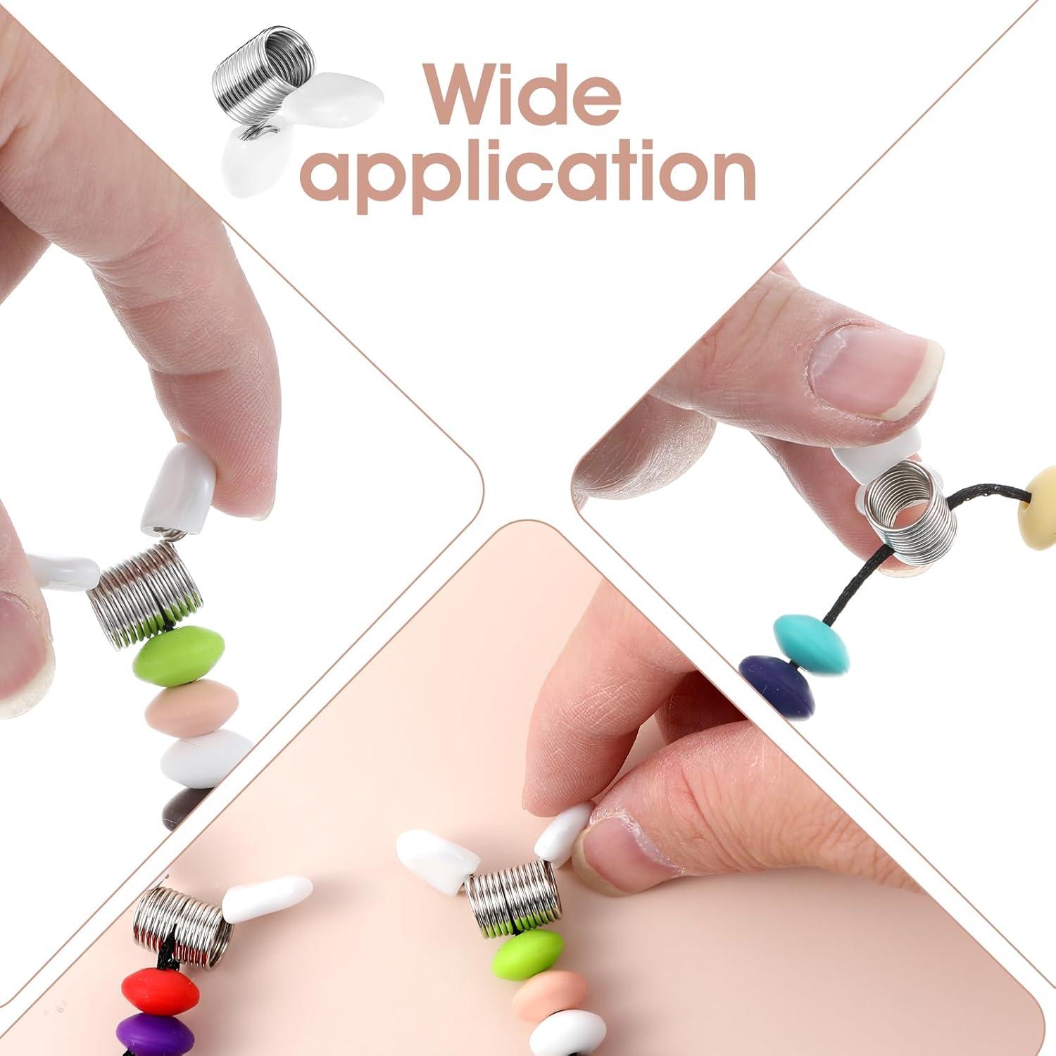 8 Piezas Tope de Perlas Tyqour para Joyería - Abrazaderas Blancas