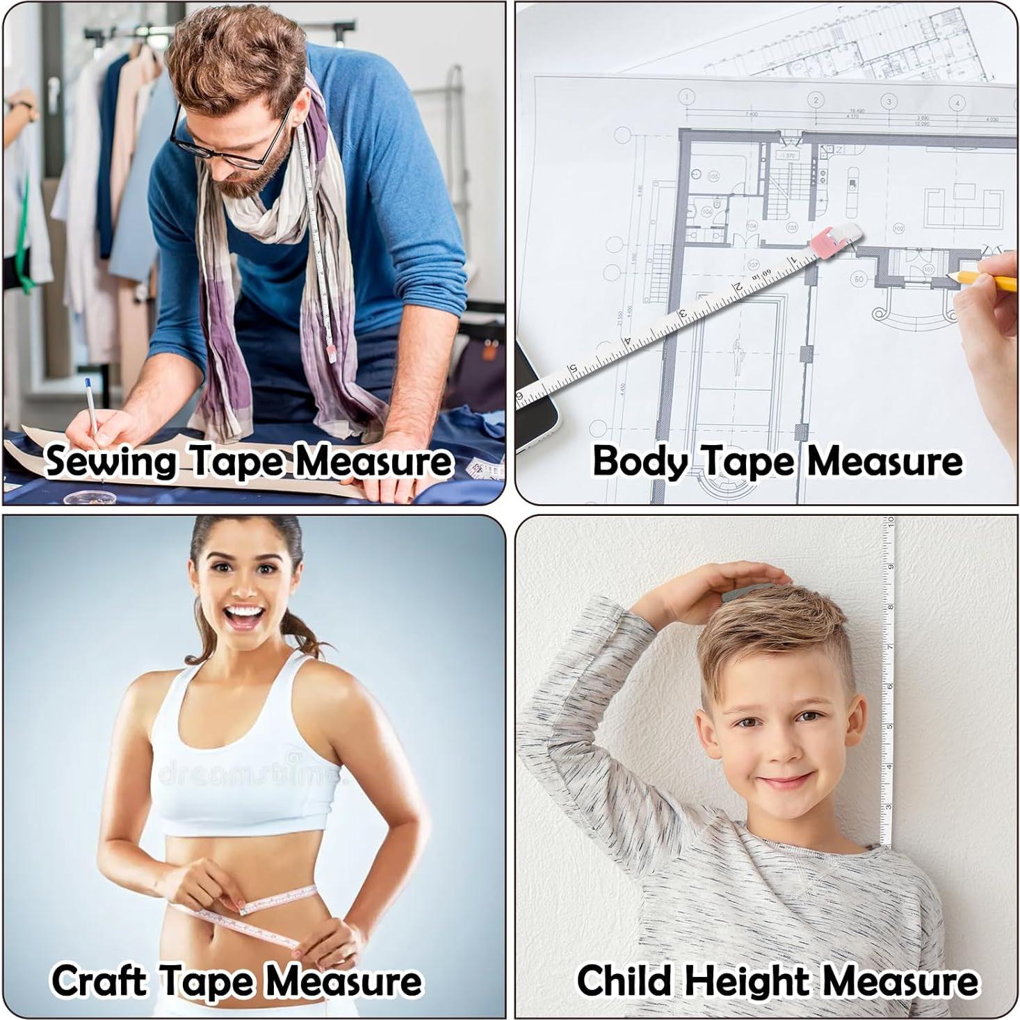 8 Piezas Cinta Métrica Retráctil ElevateTech 1.5m Colores