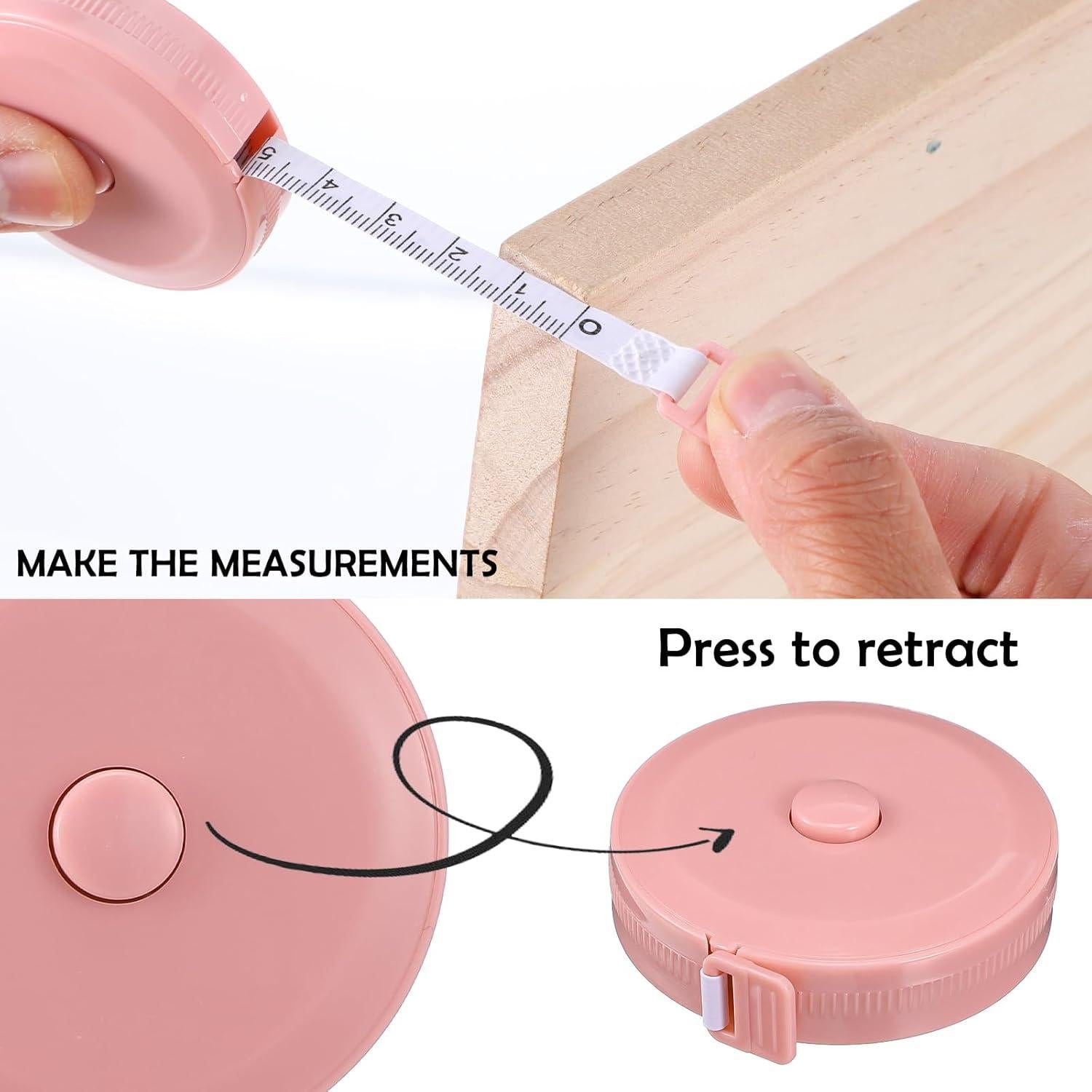 8 Piezas Cinta Métrica Retráctil ElevateTech 1.5m Colores