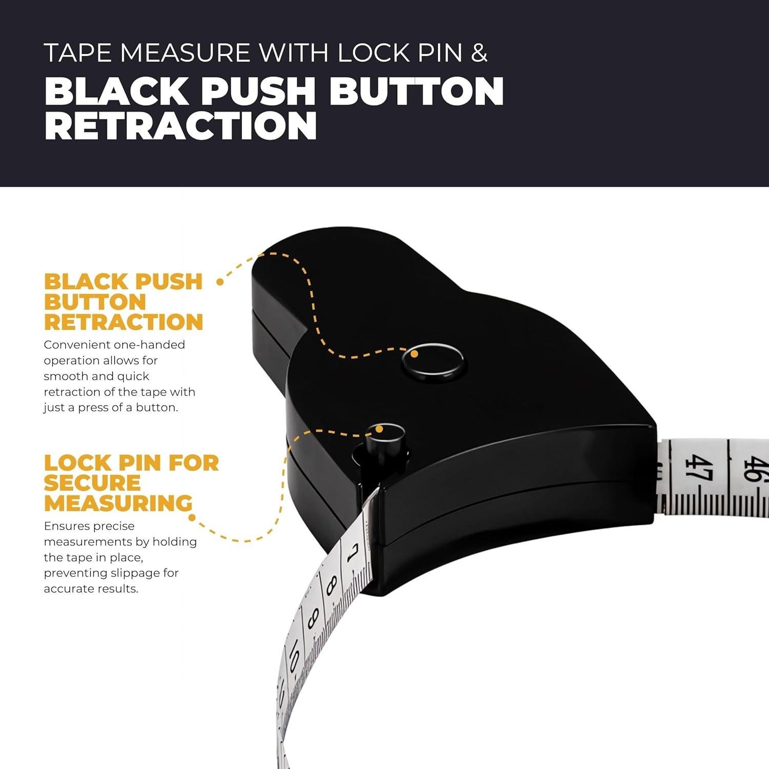 Juego de Cinta Métrica Retráctil Performore 2 Piezas 150 cm