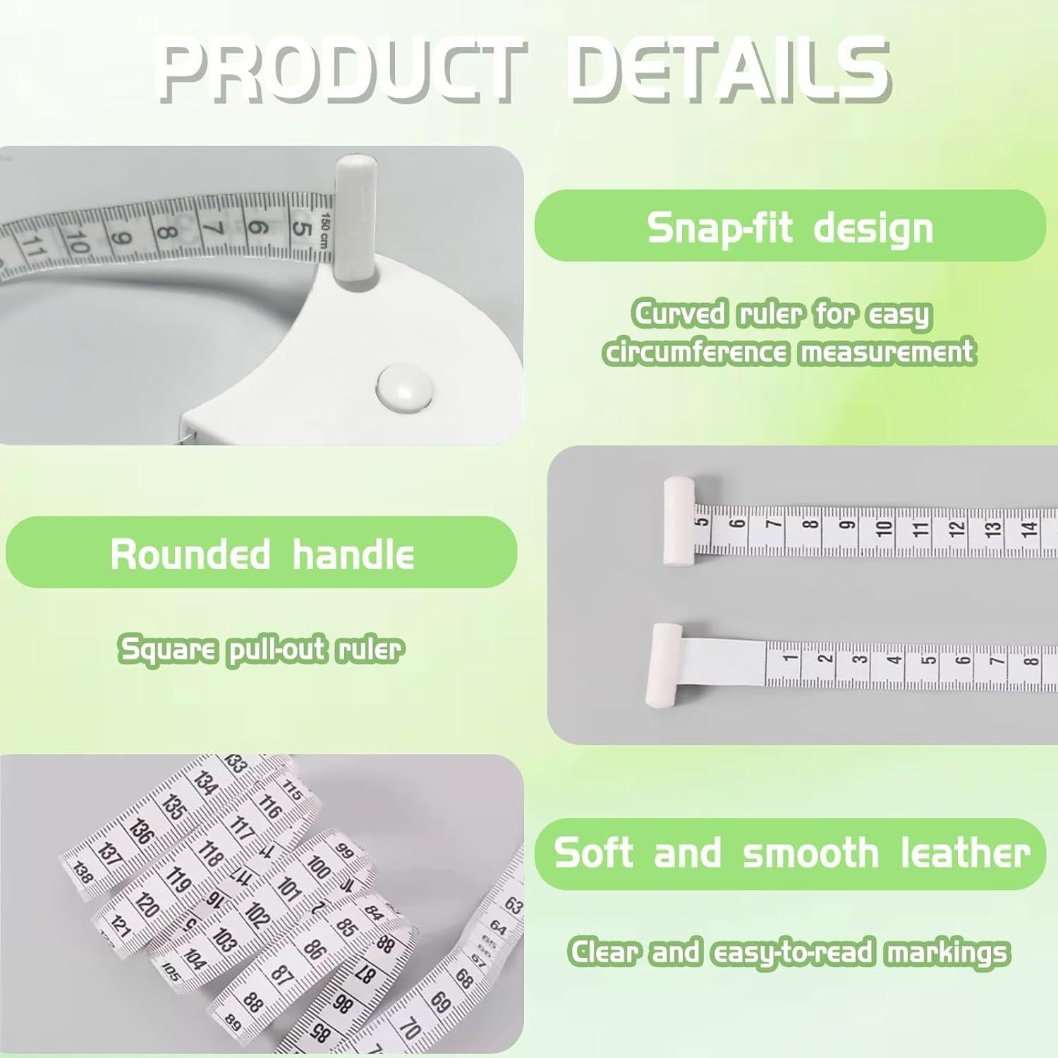 Cinta Métrica de Cintura BOBOAR 2PCS Suave Retráctil 5cm