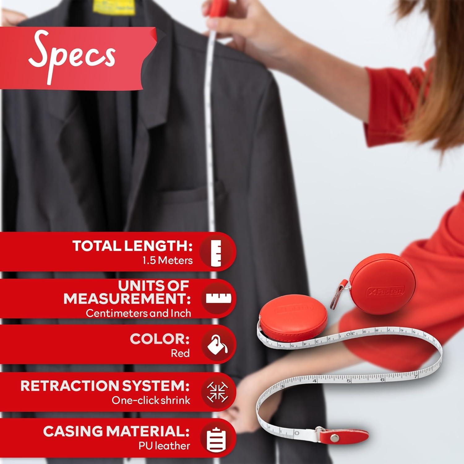 Cinta Métrica Retráctil XFasten 3-Pack 1.5M para Costura