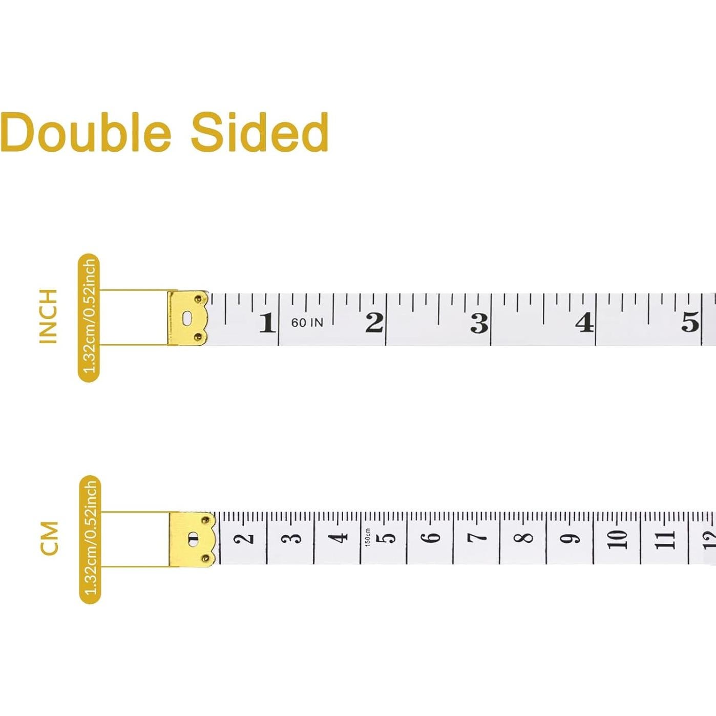GDMINLO 2 Cintas Métricas Suaves 152.4 cm Doble Escala