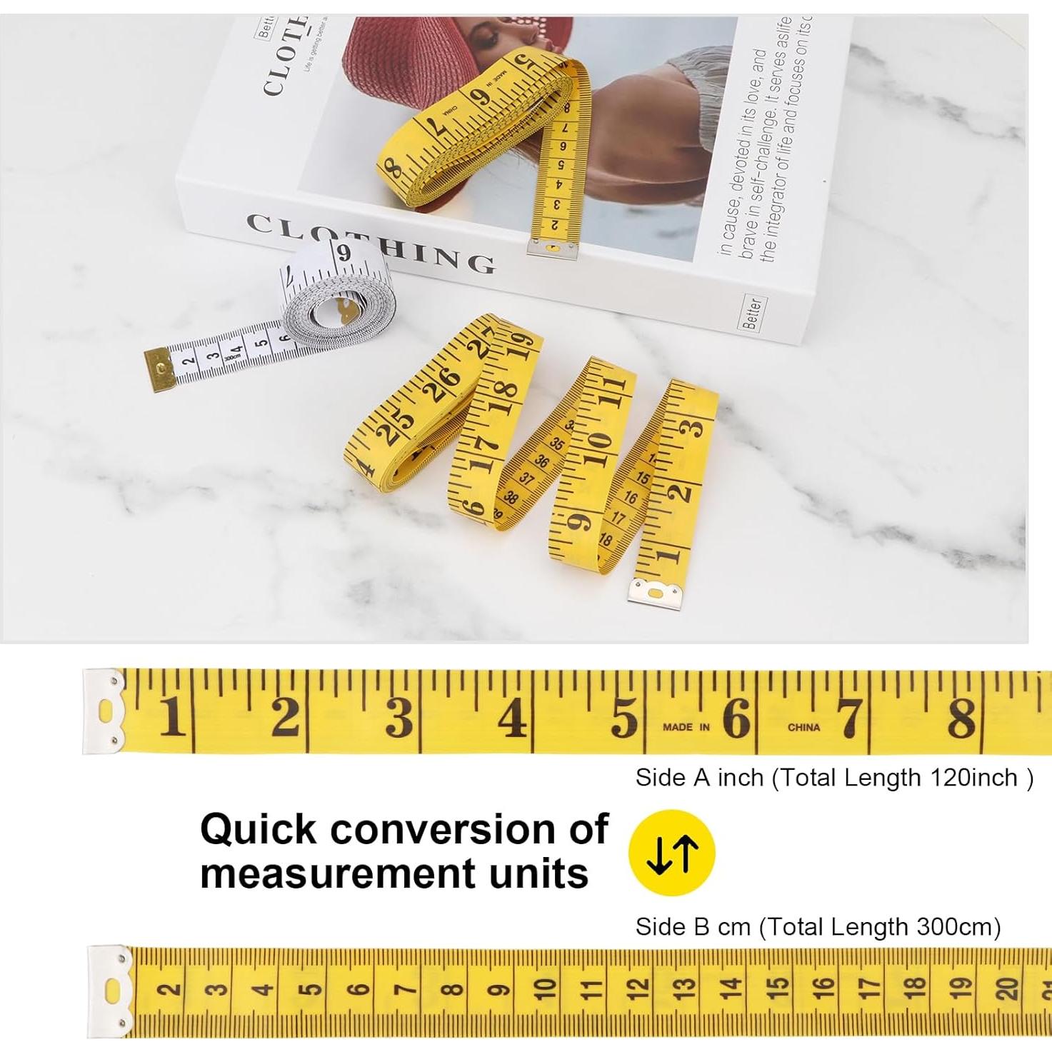 Cinta Métrica Flexible 300 cm Brosay Doble Escala 3 Pcs