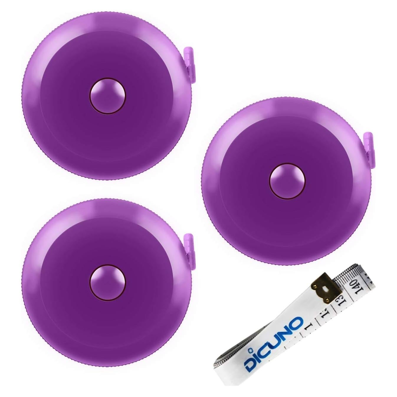 Cinta Métrica Suave DiCUNO 1.5m 3 Pcs Púrpura para Sastre