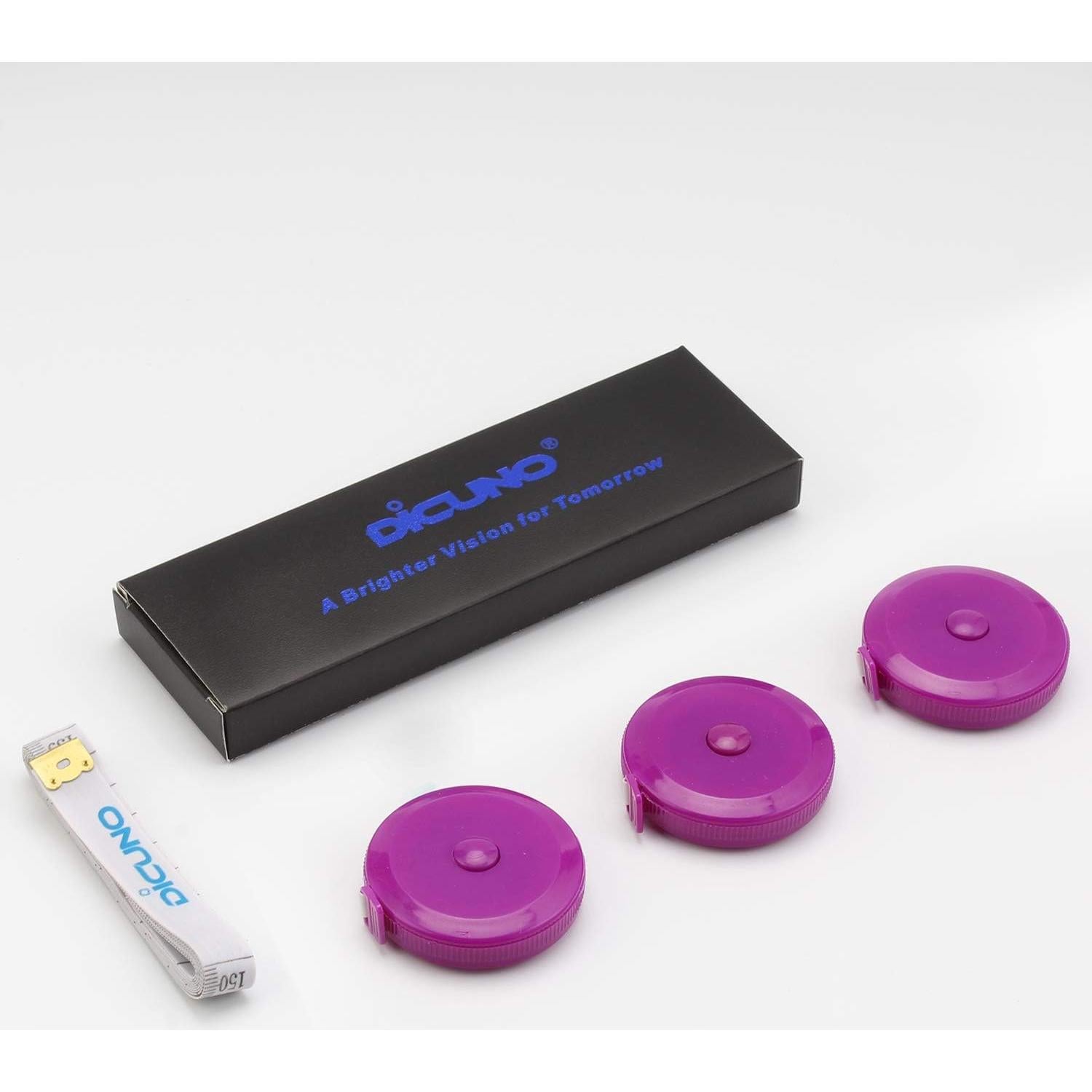 Cinta Métrica Suave DiCUNO 1.5m 3 Pcs Púrpura para Sastre