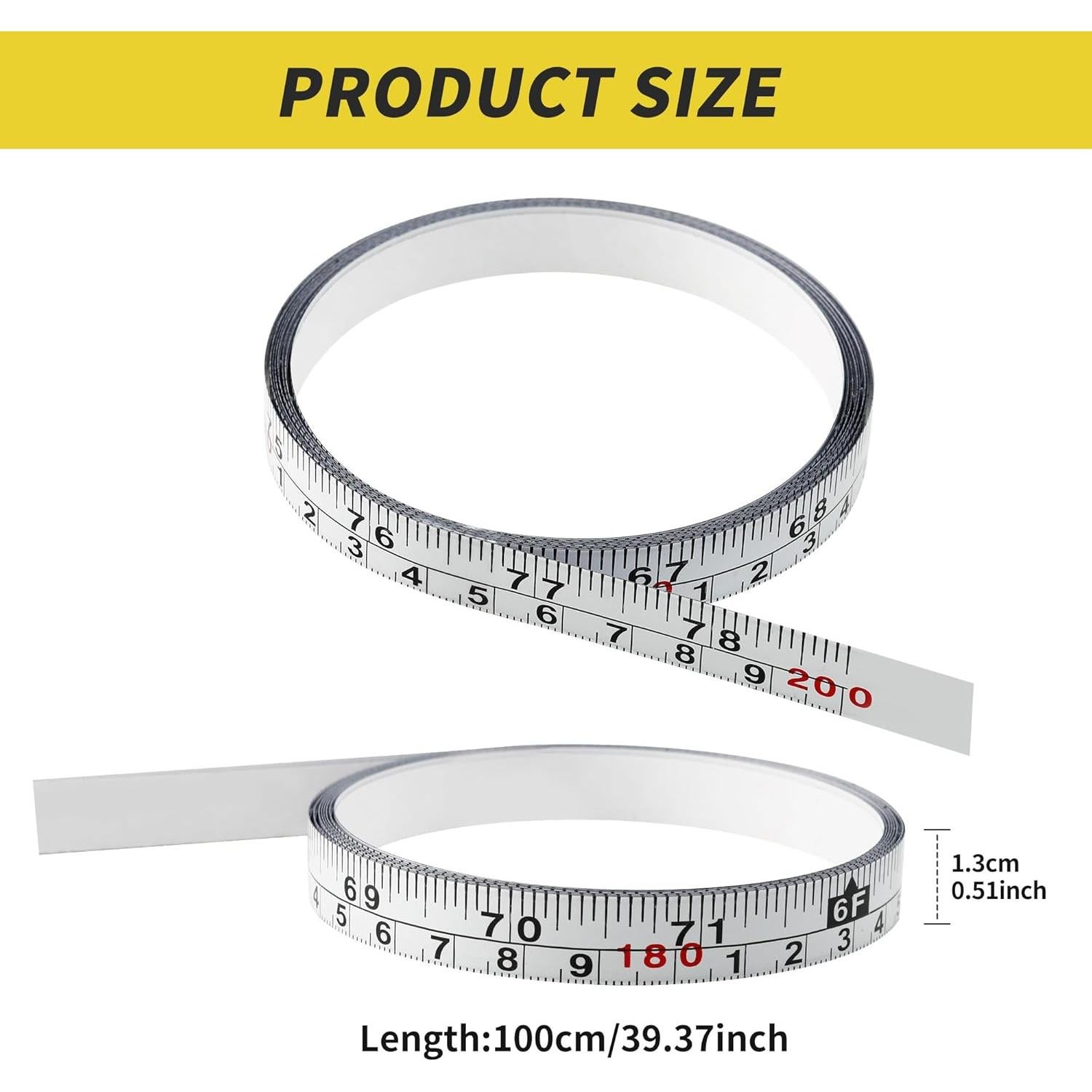 2 Cintas Métricas Autoadhesivas Qtcial 200cm Doble Escala