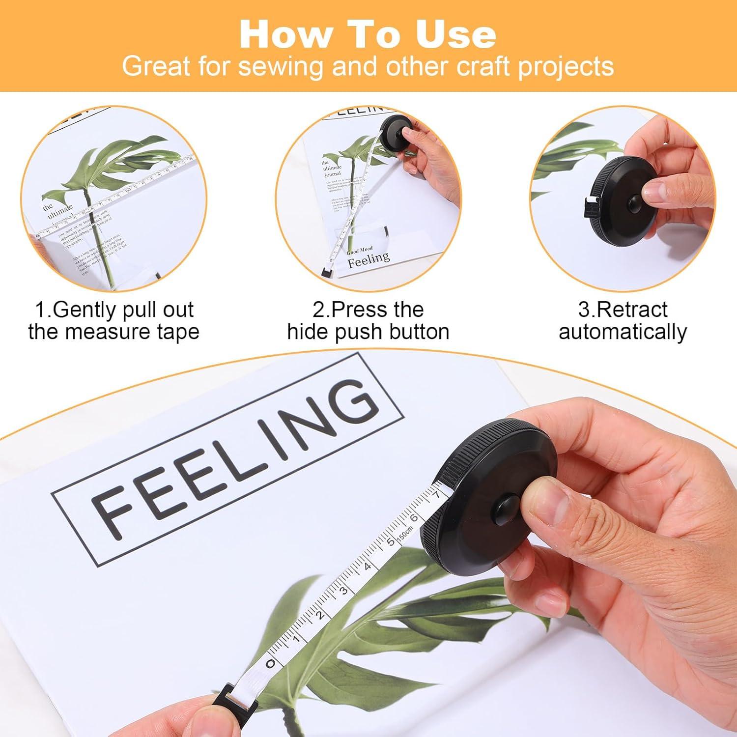 35 Cintas Métricas Retráctiles Pafeooui 152.4 cm Doble Escala