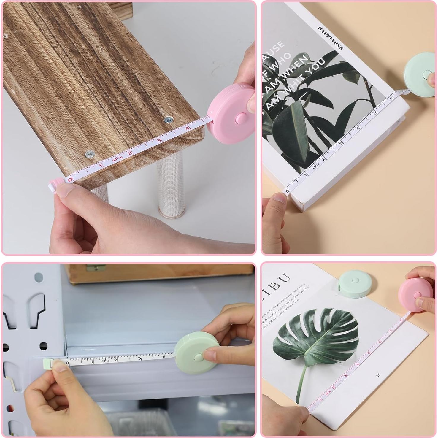 Paquete de 4 cintas métricas retráctiles FdcZeyxior 150cm