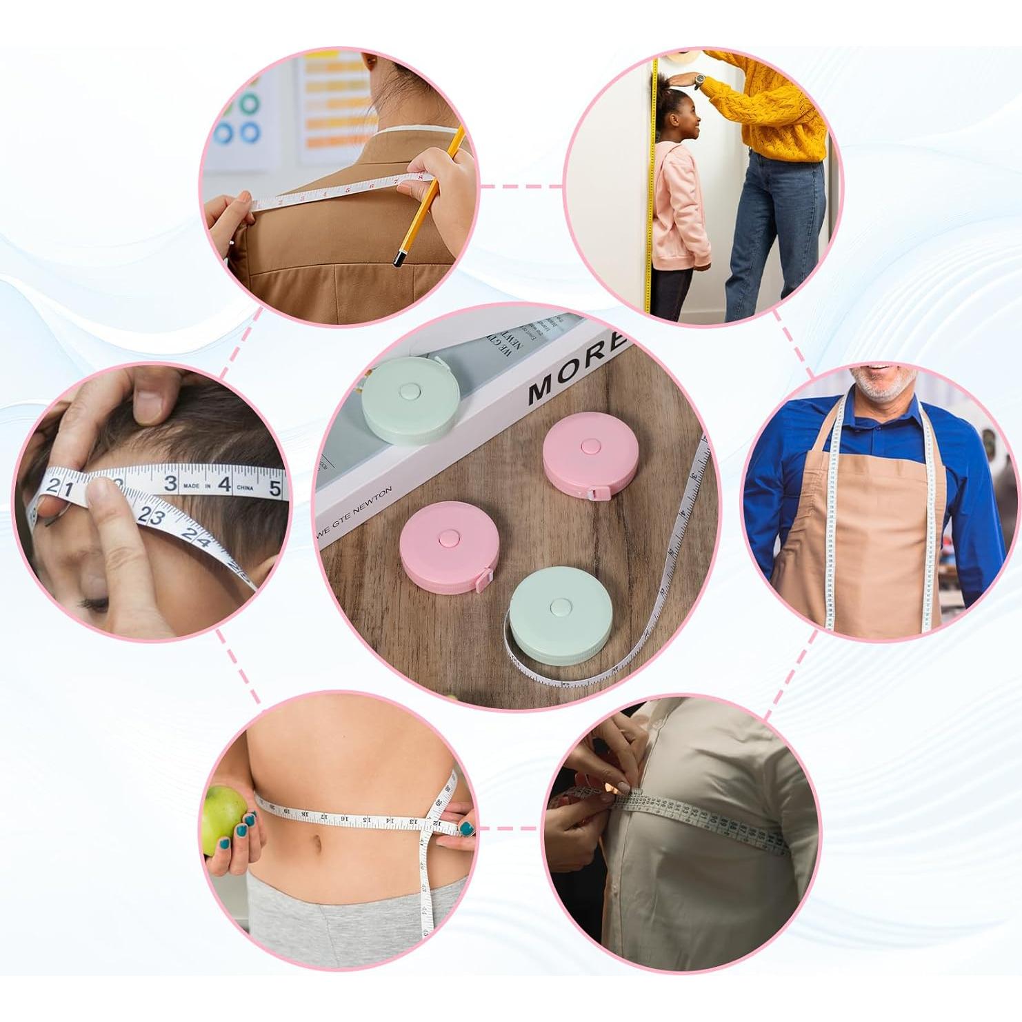 Paquete de 4 cintas métricas retráctiles FdcZeyxior 150cm