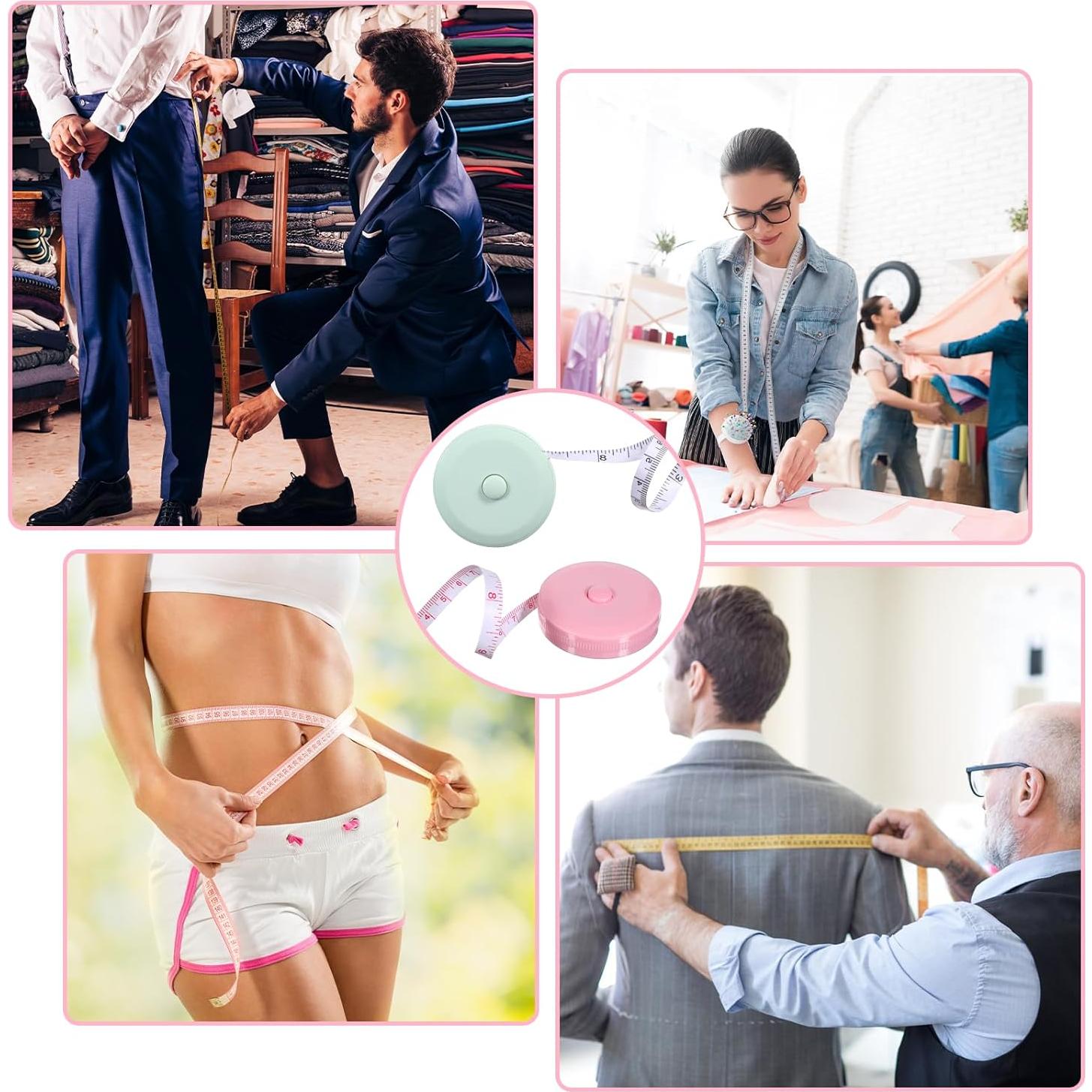 Paquete de 4 cintas métricas retráctiles FdcZeyxior 150cm