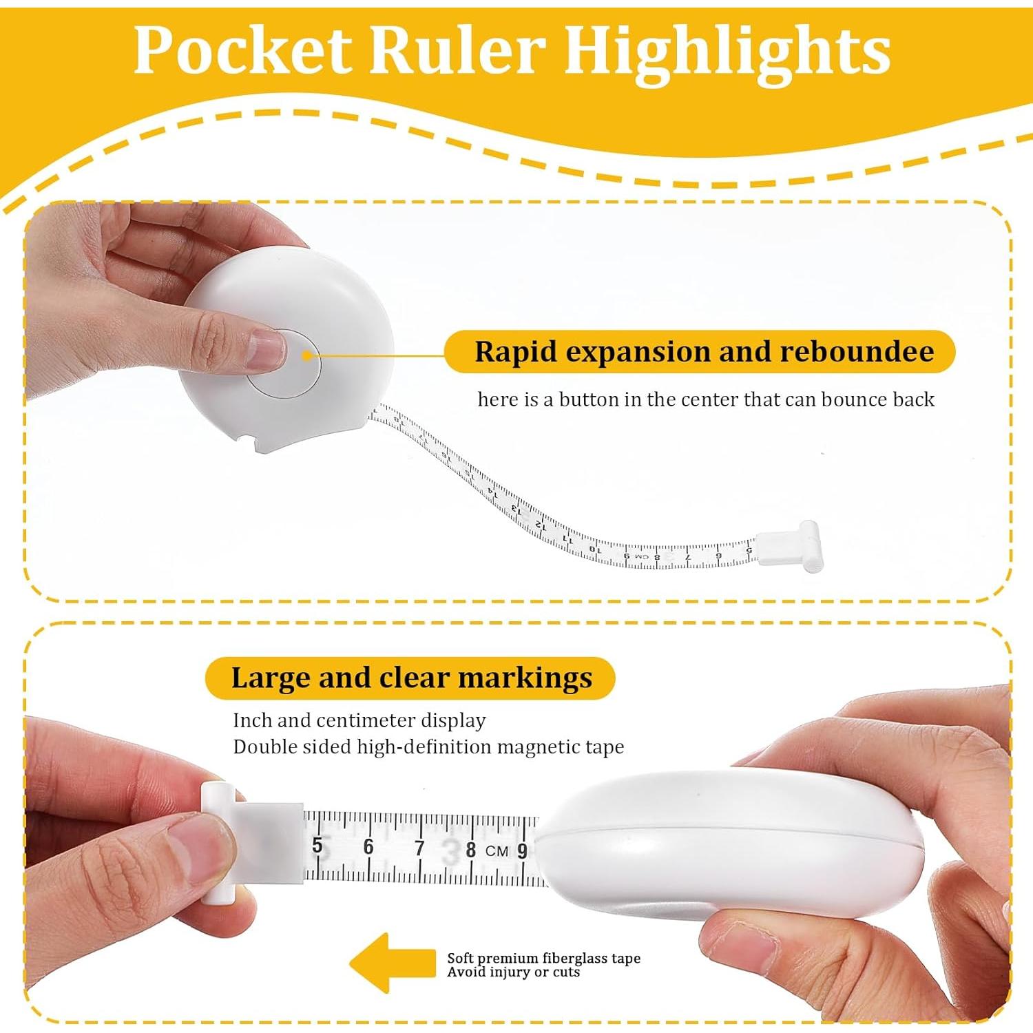 Cinta Métrica Corporal 200 cm LXUEJIE Doble Escala Blanca