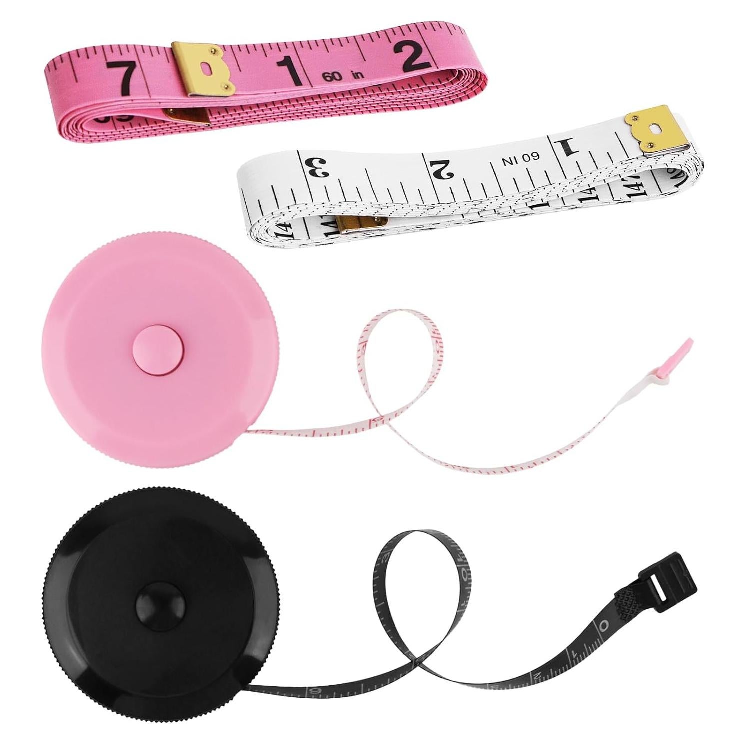 Set de 4 Cintas Métricas Retráctiles GDMINLO 152.4 cm Doble Cara