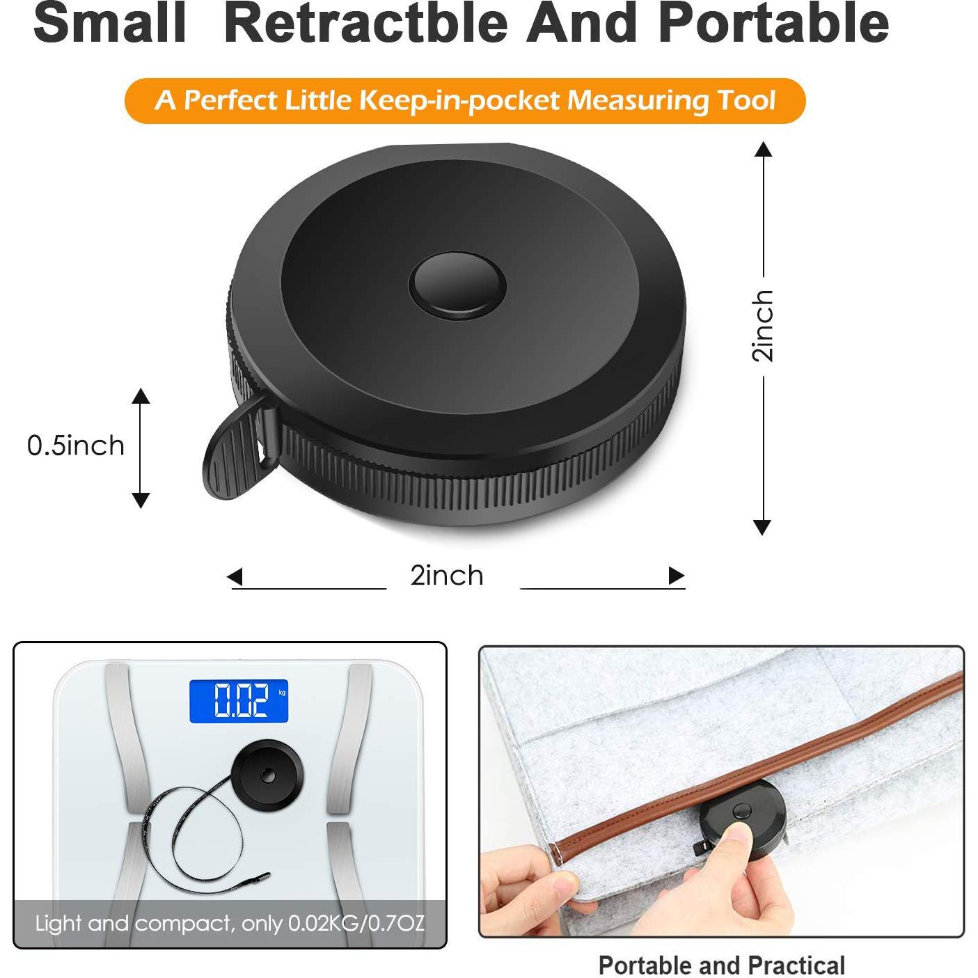 Set de 4 Cintas Métricas Retráctiles GDMINLO 152.4 cm Doble Cara