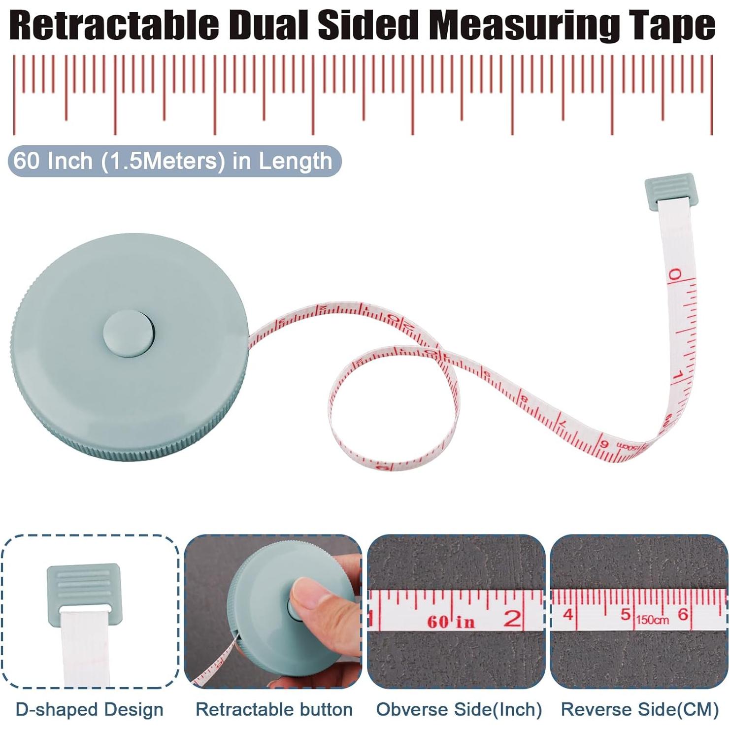 Cinta Métrica Retráctil GDMINLO 3 Piezas 1.5m Doble Cara