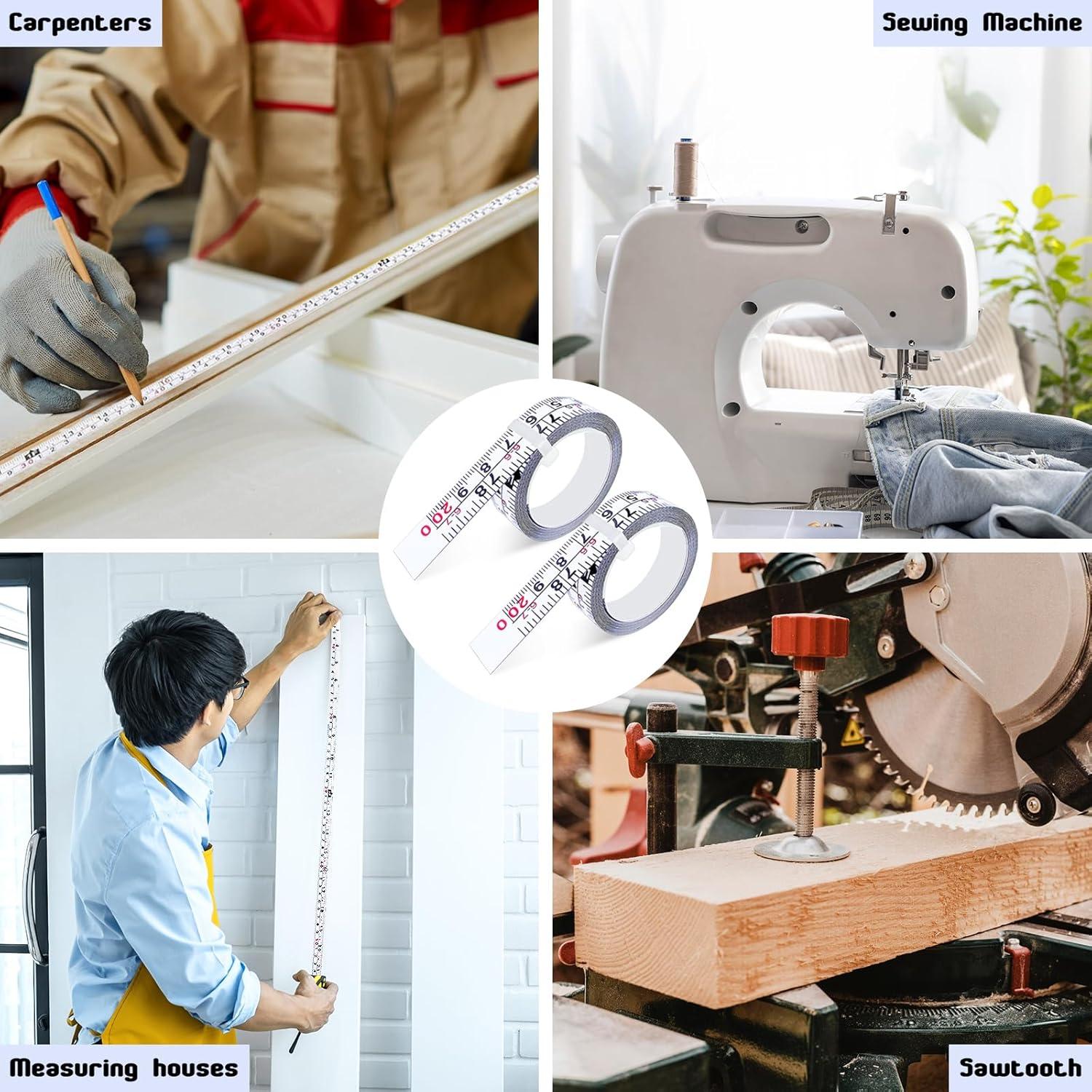 Paquete de 2 cintas métricas autoadhesivas 200 cm acero PPgod