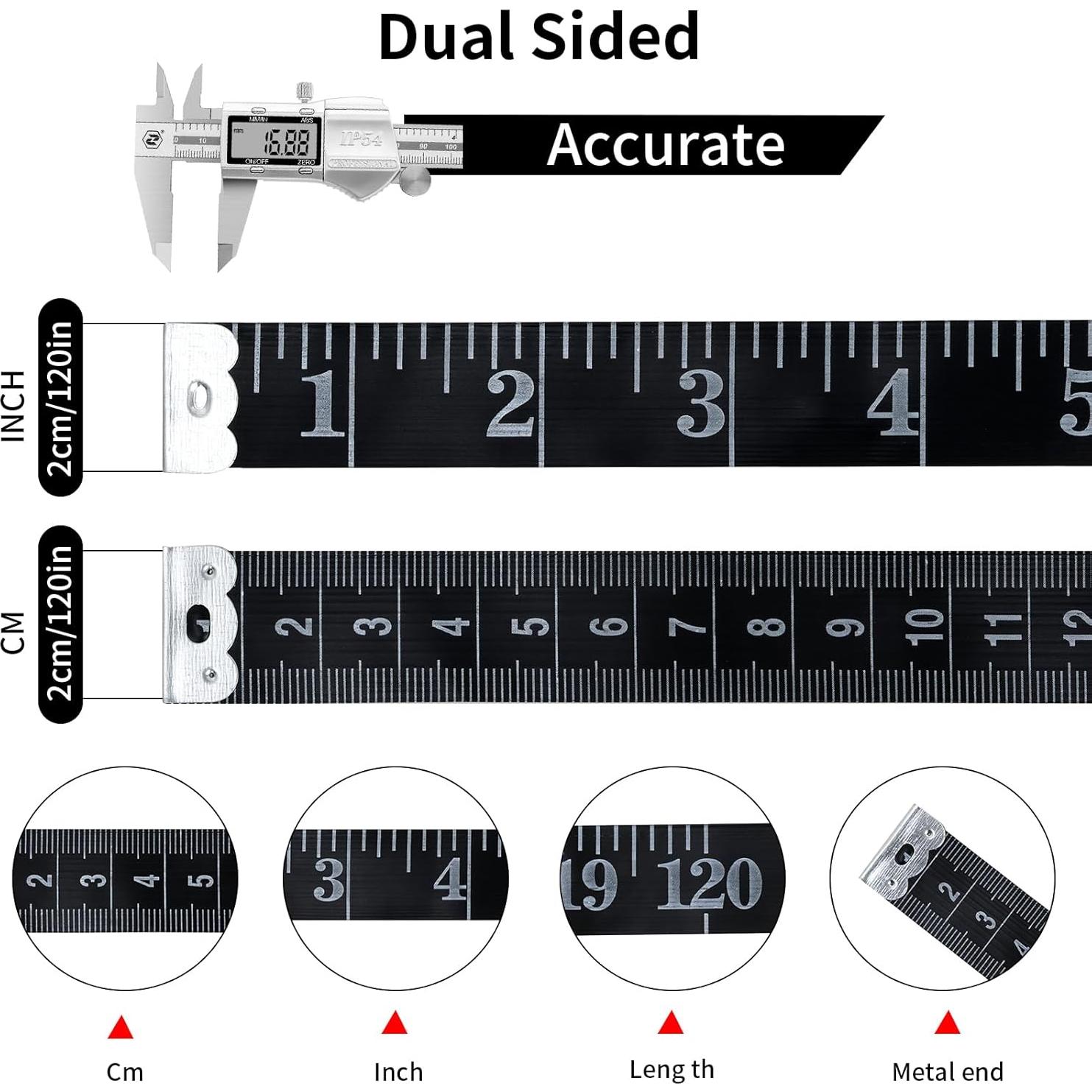 Paquete 6 Cintas Métricas Axiaxoq 120cm y 60cm Doble Cara