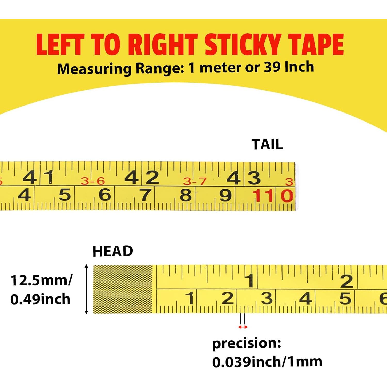Cinta Métrica Autoadhesiva de Acero SynHHergyx 100cm 2 Pcs