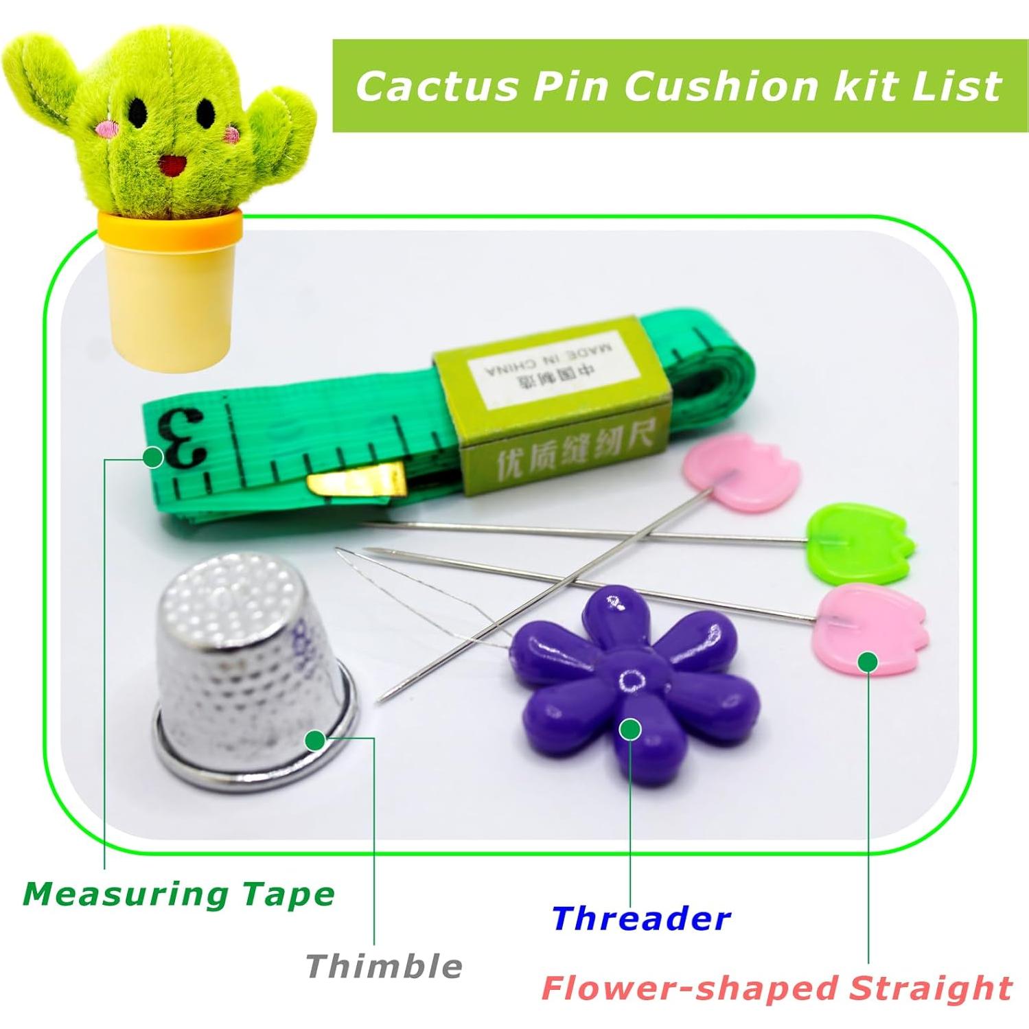 Juego de Costura Wefadingla Cactus con 50 Agujas y Accesorios