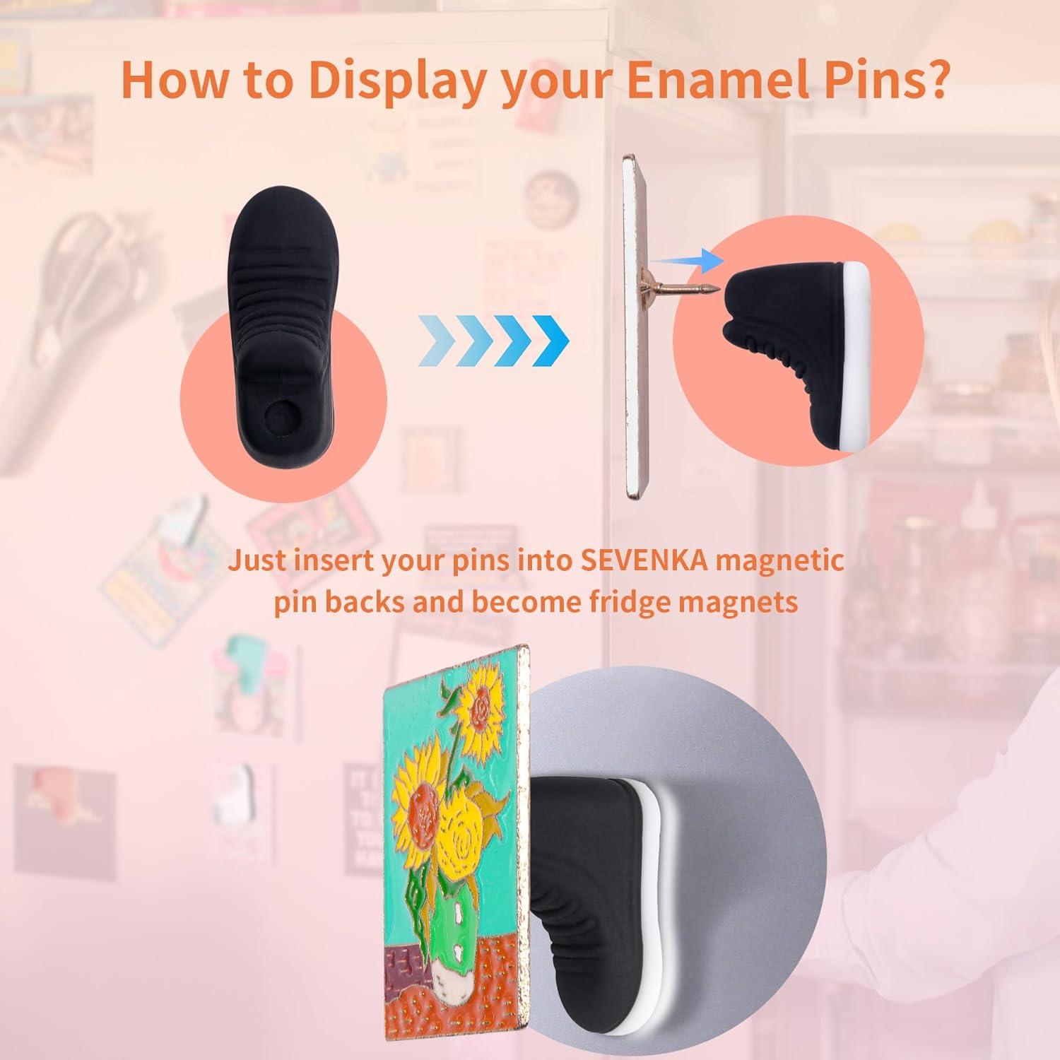 Soportes Magnéticos para Pines de Esmalte SEVENKA - 14 Piezas